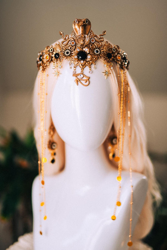 Cleopatra Snake Earrings Gold Drop Earrings Ancient Egypt Statement Jewelry Halloween Goddess Accessories Festival Earrings Costume