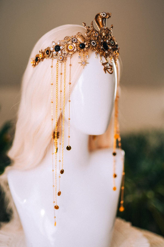 Cleopatra Gold Snake Crown Cobra Headpiece Egyptian Halo Crown Festival Goddess Headpiece Halloween Costume Tiara