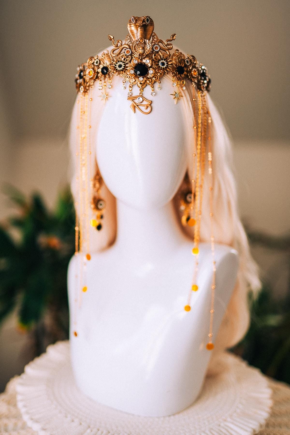 Cleopatra Snake Earrings Gold Drop Earrings Ancient Egypt Statement Jewelry Halloween Goddess Accessories Festival Earrings Costume