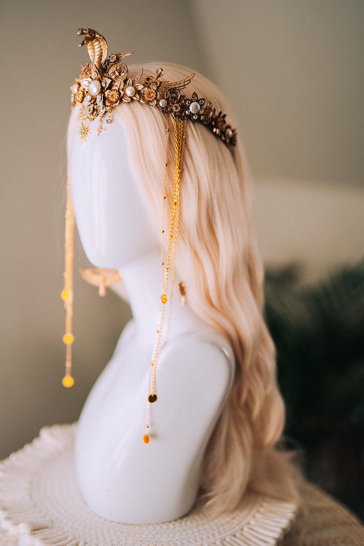 Cleopatra Earrings Gold Goddess Jewelry Serpent Inspired Statement Egypt Costume Halloween Royal Accessories Carnival Look