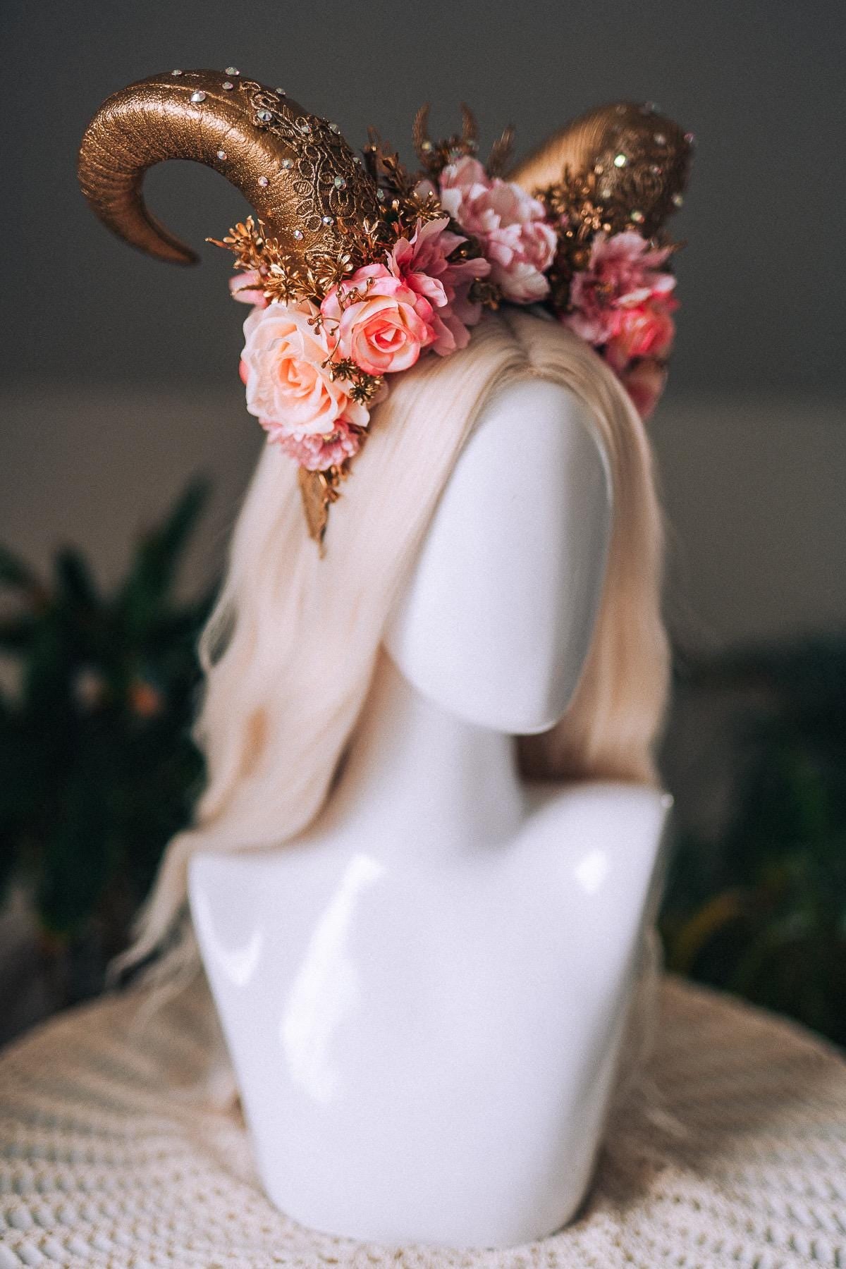 Zodiac Sign, Birthday Headband, B-day Crown, Capricorn crown, Zodiac, Headband, Headpiece, Horns, Tiara, Flower crown, Flower Horns