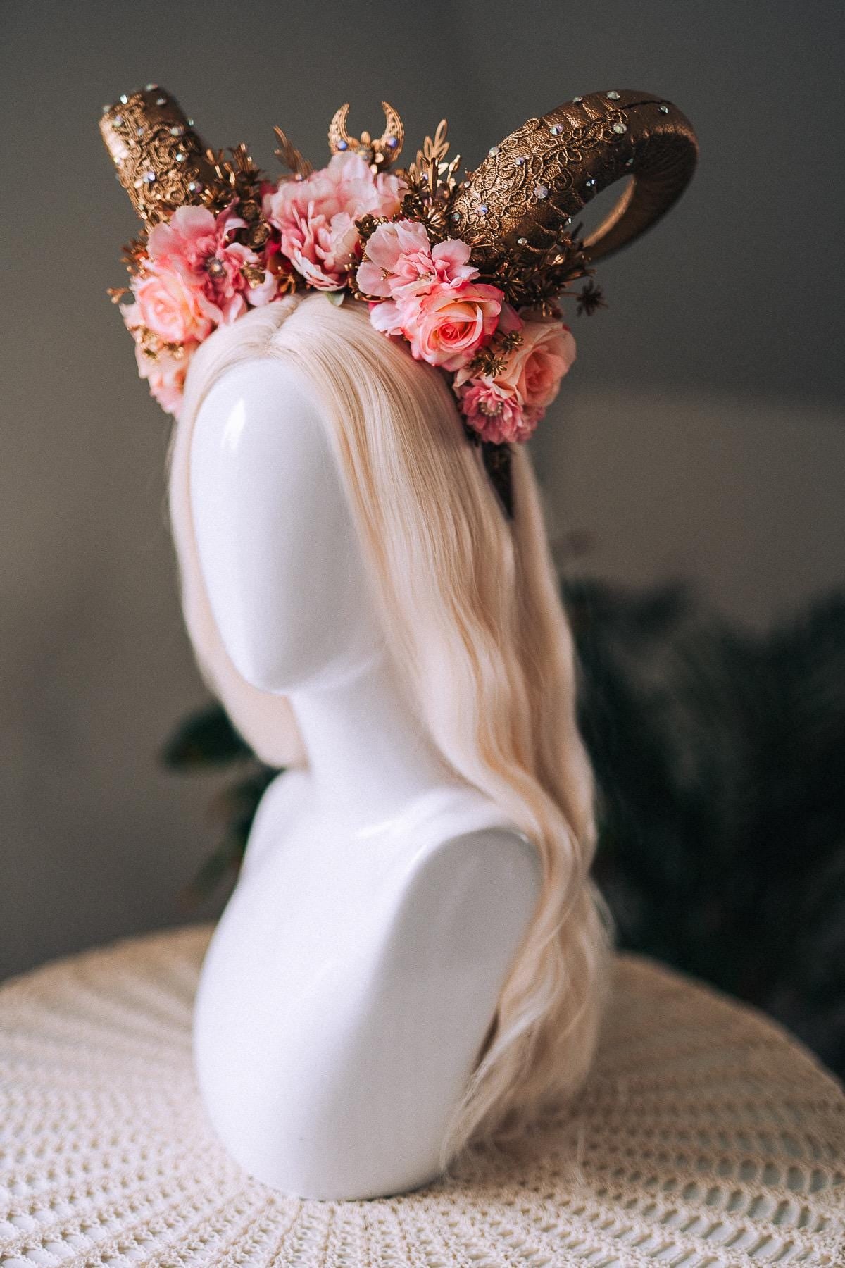 Zodiac Sign, Birthday Headband, B-day Crown, Capricorn crown, Zodiac, Headband, Headpiece, Horns, Tiara, Flower crown, Flower Horns