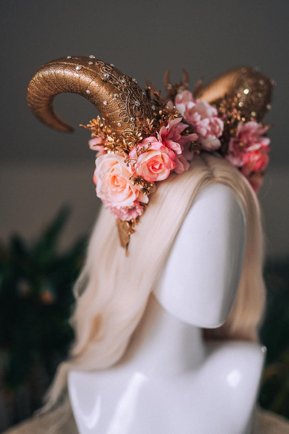 Zodiac Sign, Birthday Headband, B-day Crown, Capricorn crown, Zodiac, Headband, Headpiece, Horns, Tiara, Flower crown, Flower Horns