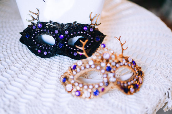 Lavender Goddess Masquerade Mask Purple Gold Luxury Floral Costume Mask