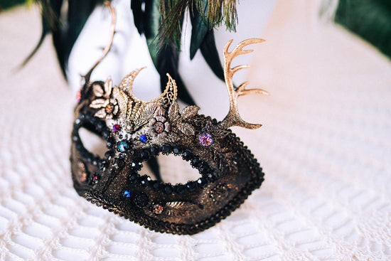 Golden Peacock Masquerade Mask Floral Carnival Costume Mask For Her