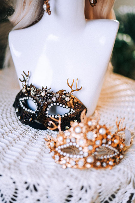 Golden Masquerade Floral Earrings White Gold Pearl Crystal Jewelry