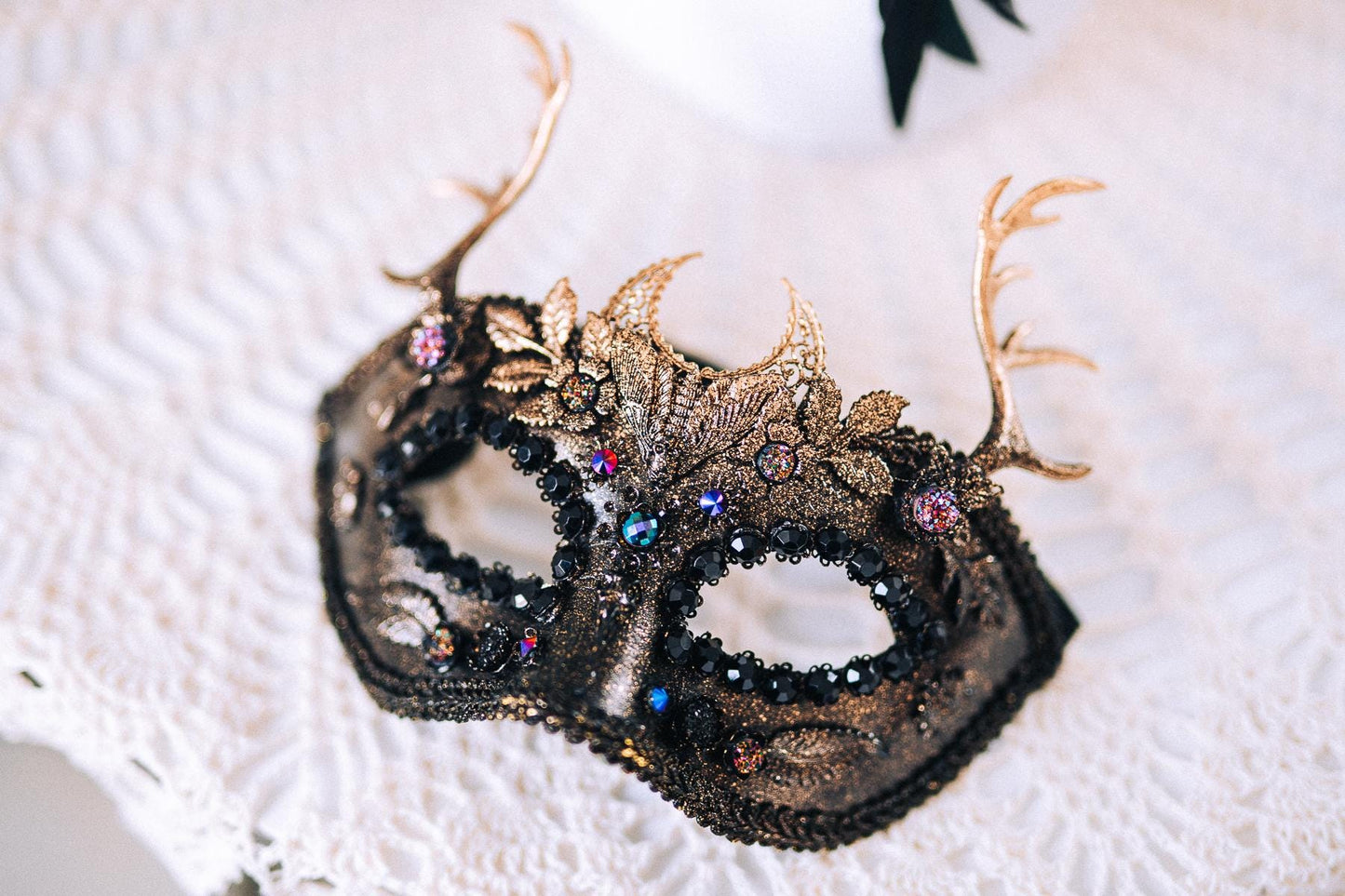 Golden Peacock Masquerade Earrings Floral Crystal Feather Jewelry