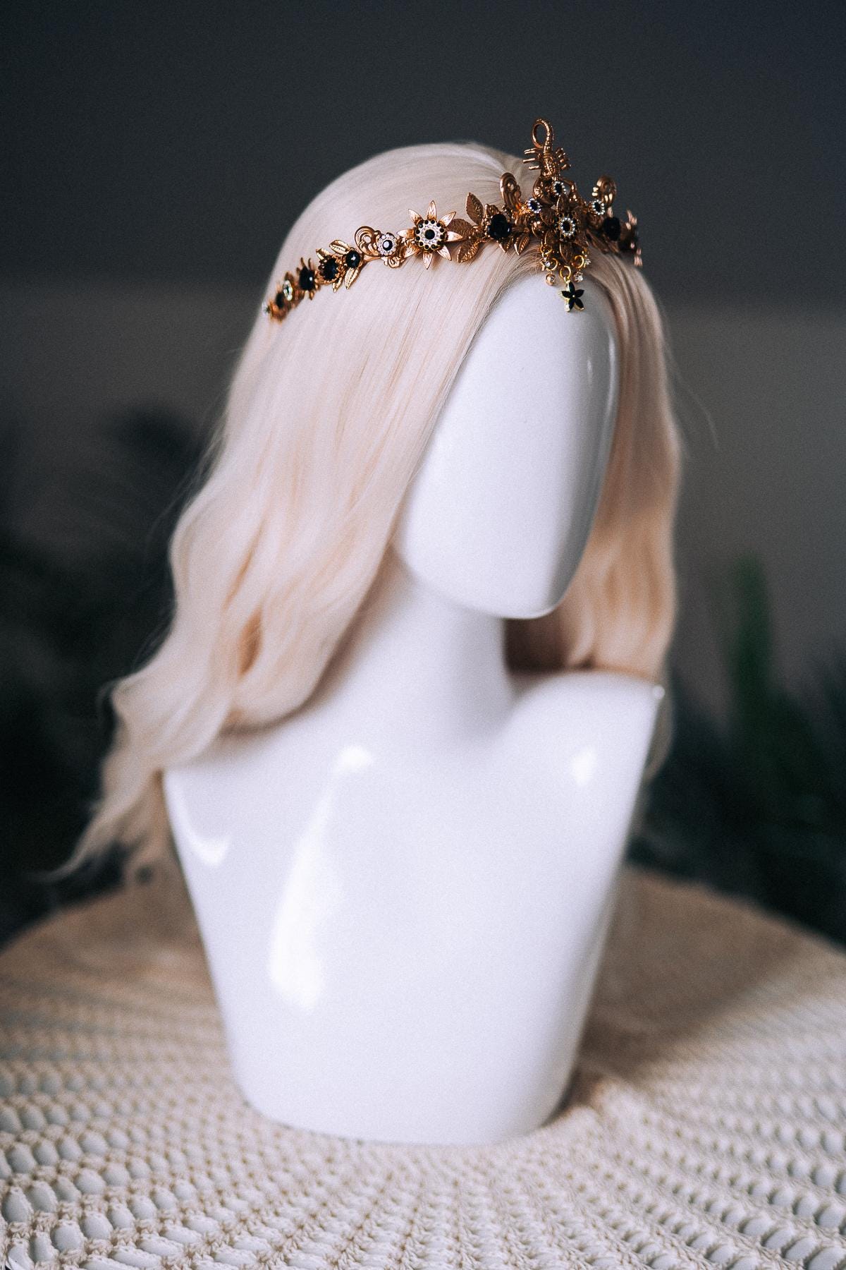 Scorpio Black Gold Tiara Zodiac Headpiece