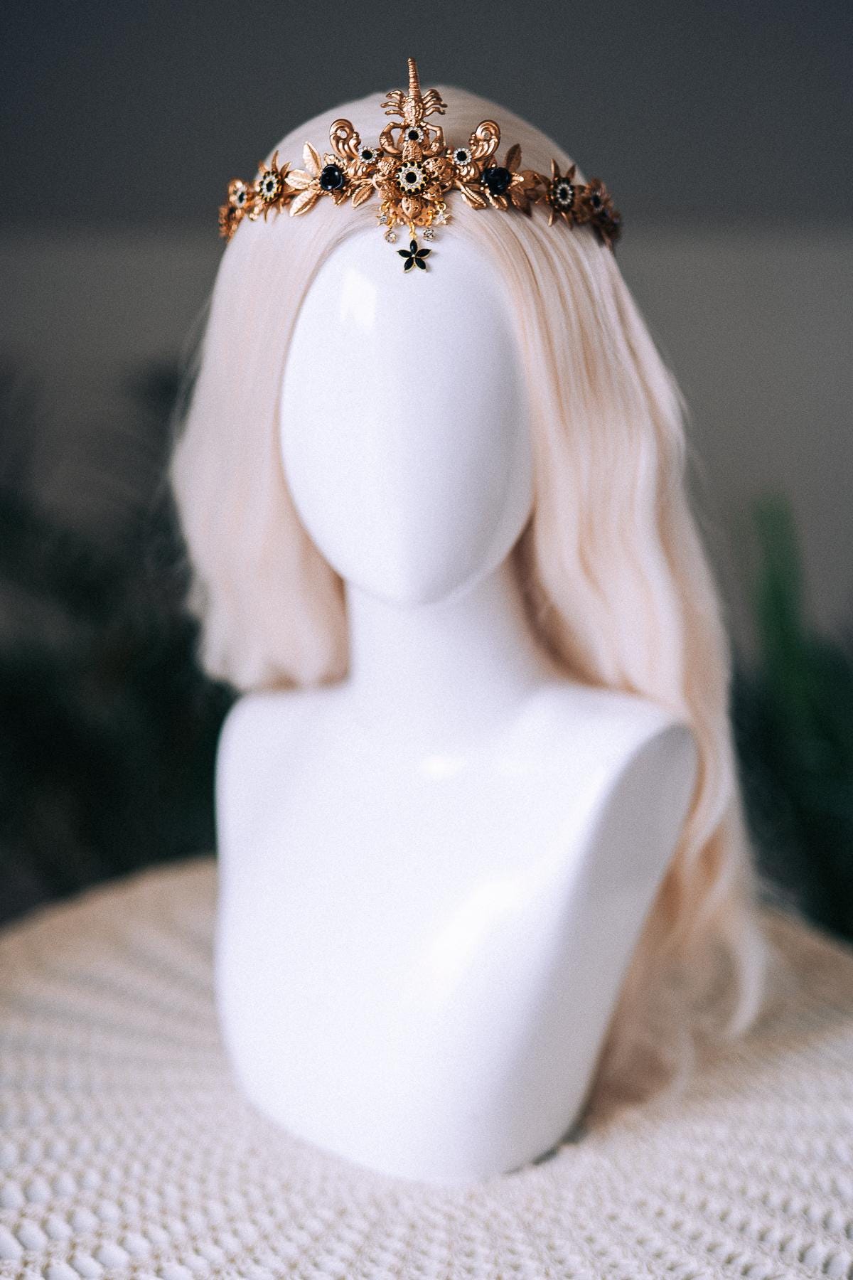 Scorpio Black Gold Tiara Zodiac Headpiece