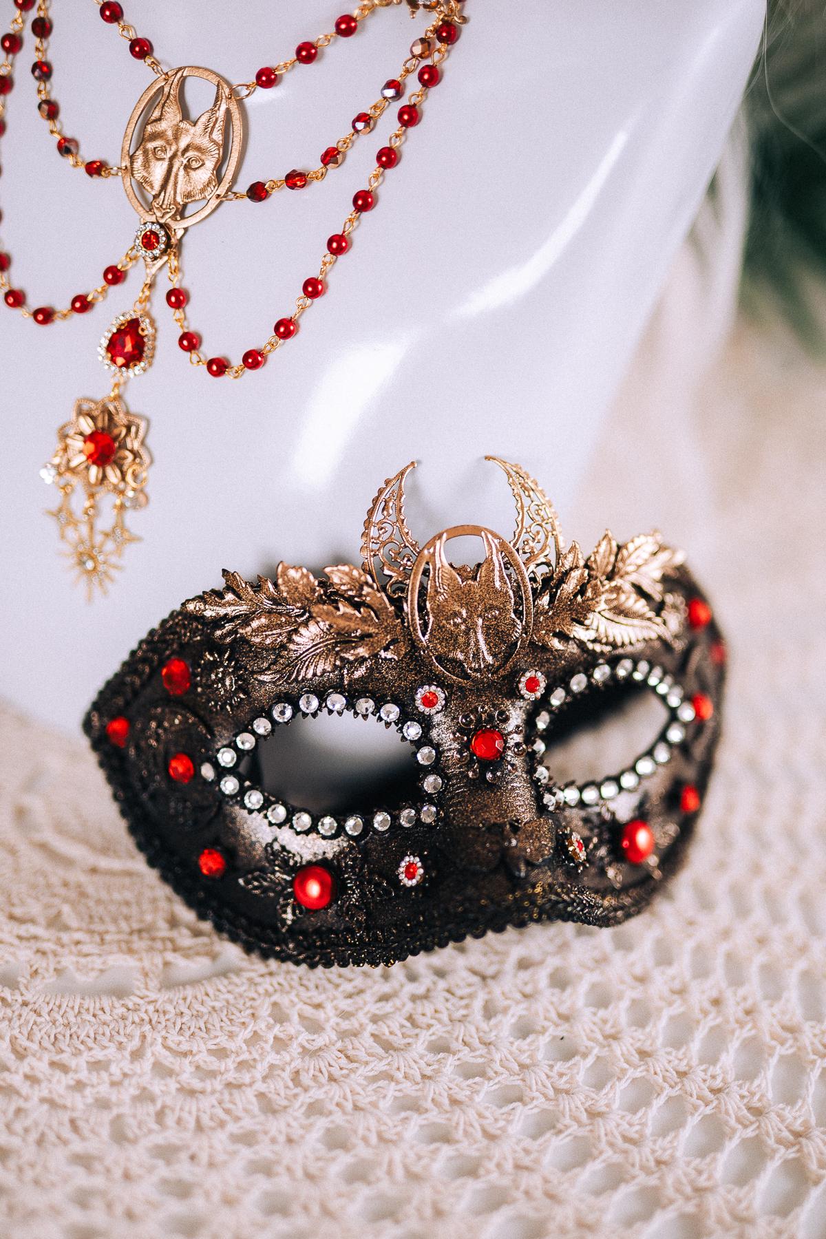 Black Fox Masquerade Mask For Men