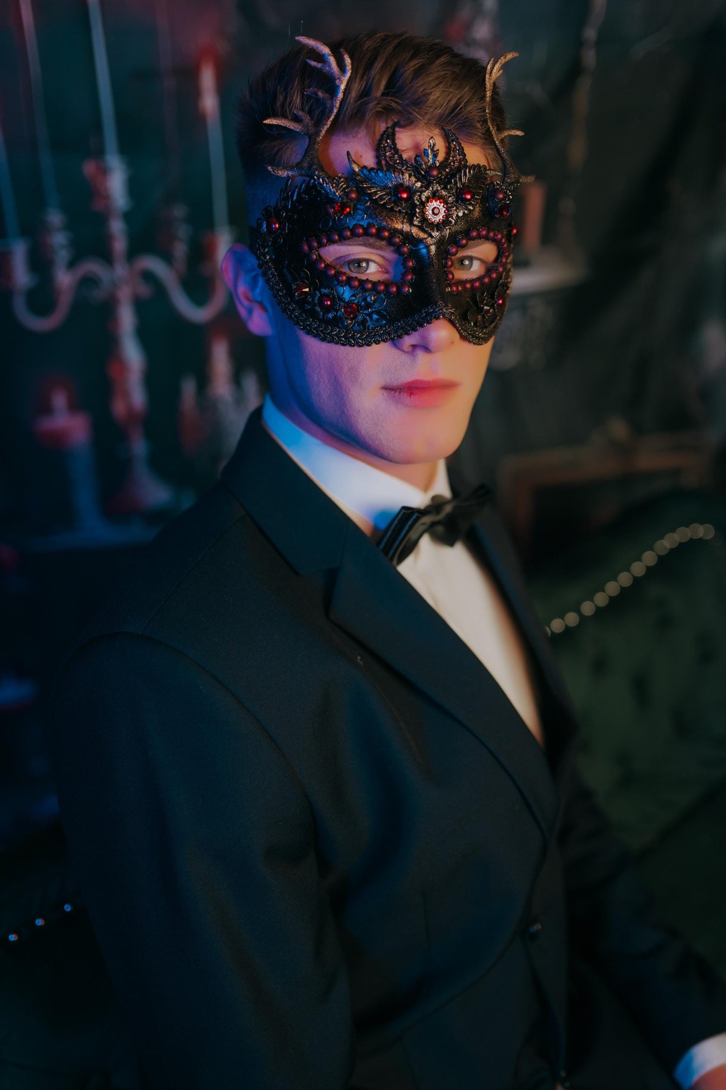 Deer Antlers Masquerade Mask For Men