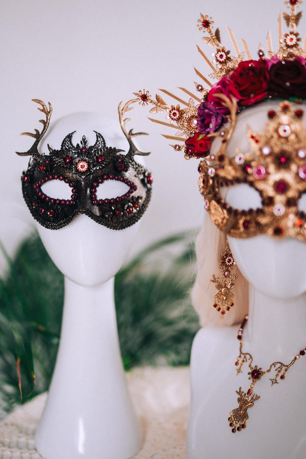 Deer Antlers Masquerade Mask For Men