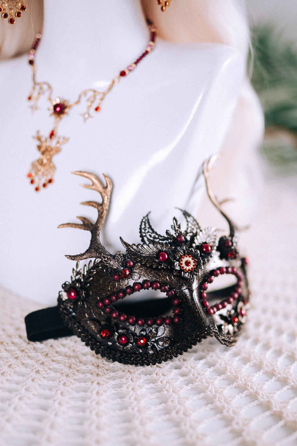Deer Antlers Masquerade Mask For Men
