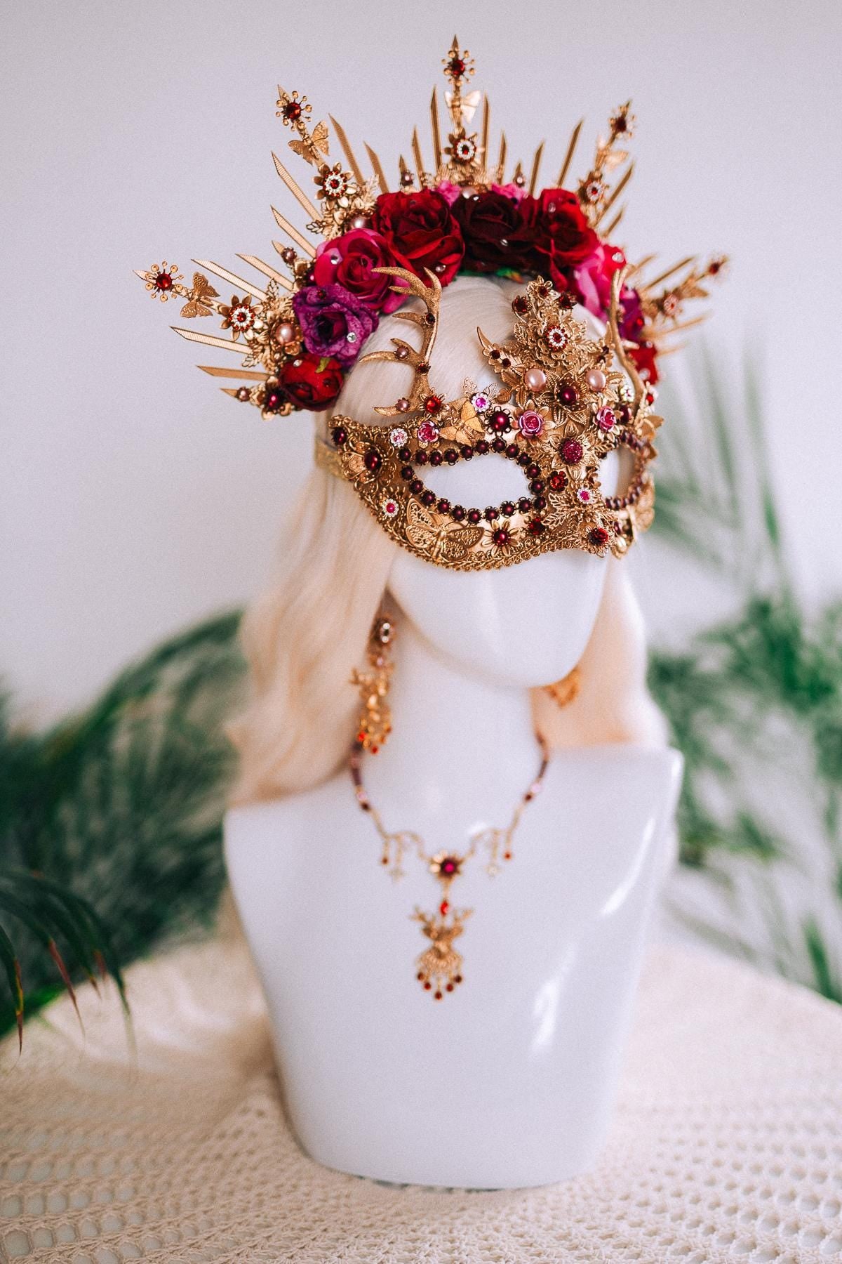 Sacred Deer Rose Halo Crown