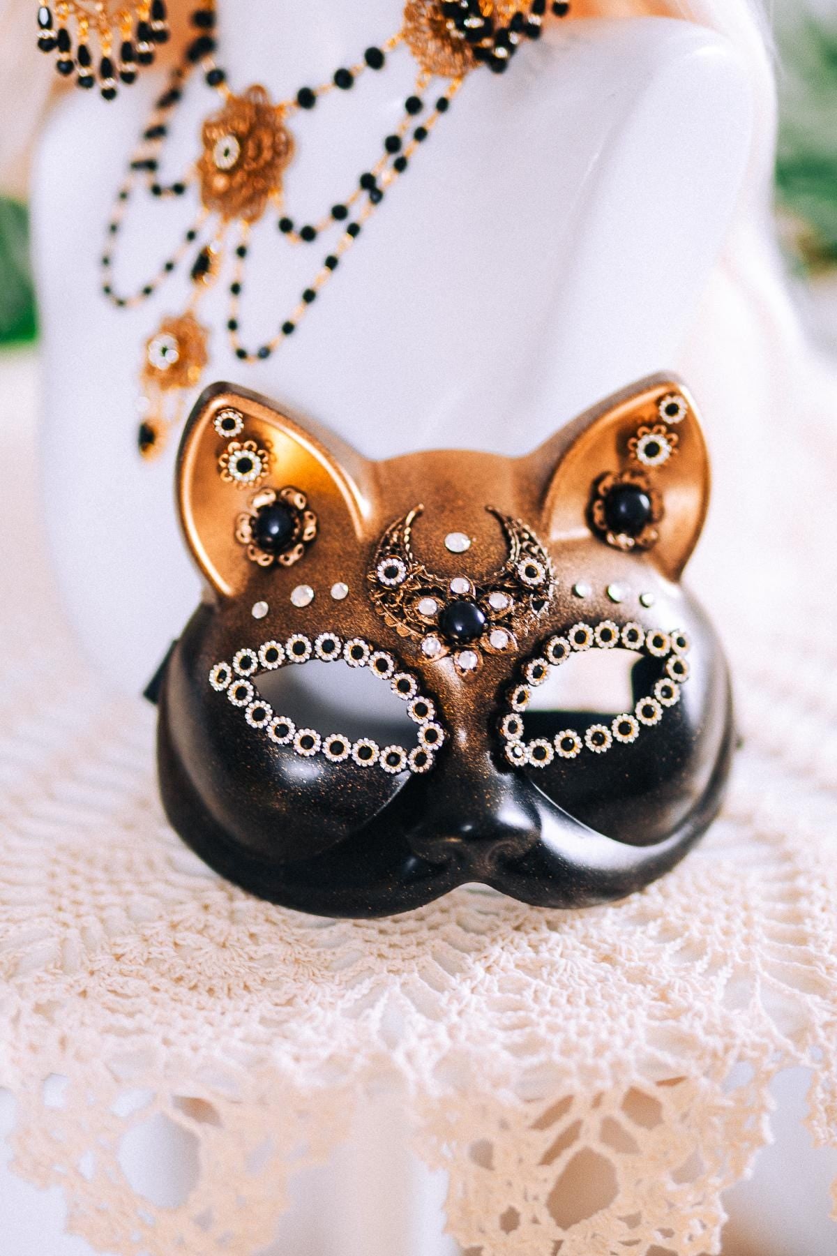Catwoman Halo Crown Masquerade Headpiece Luxury Feline Goddess Crown