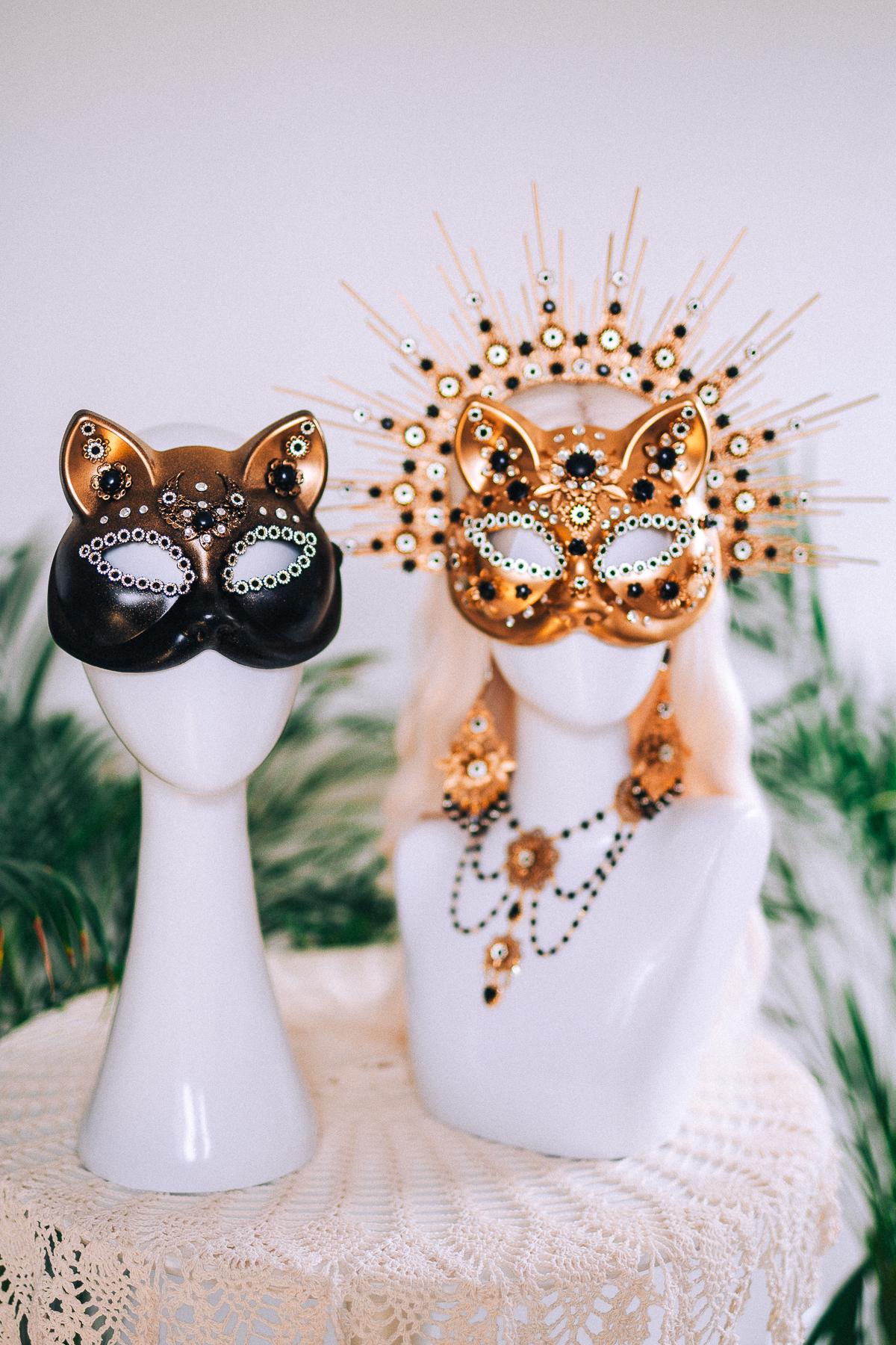 Black Cat Masquerade Mask For Men