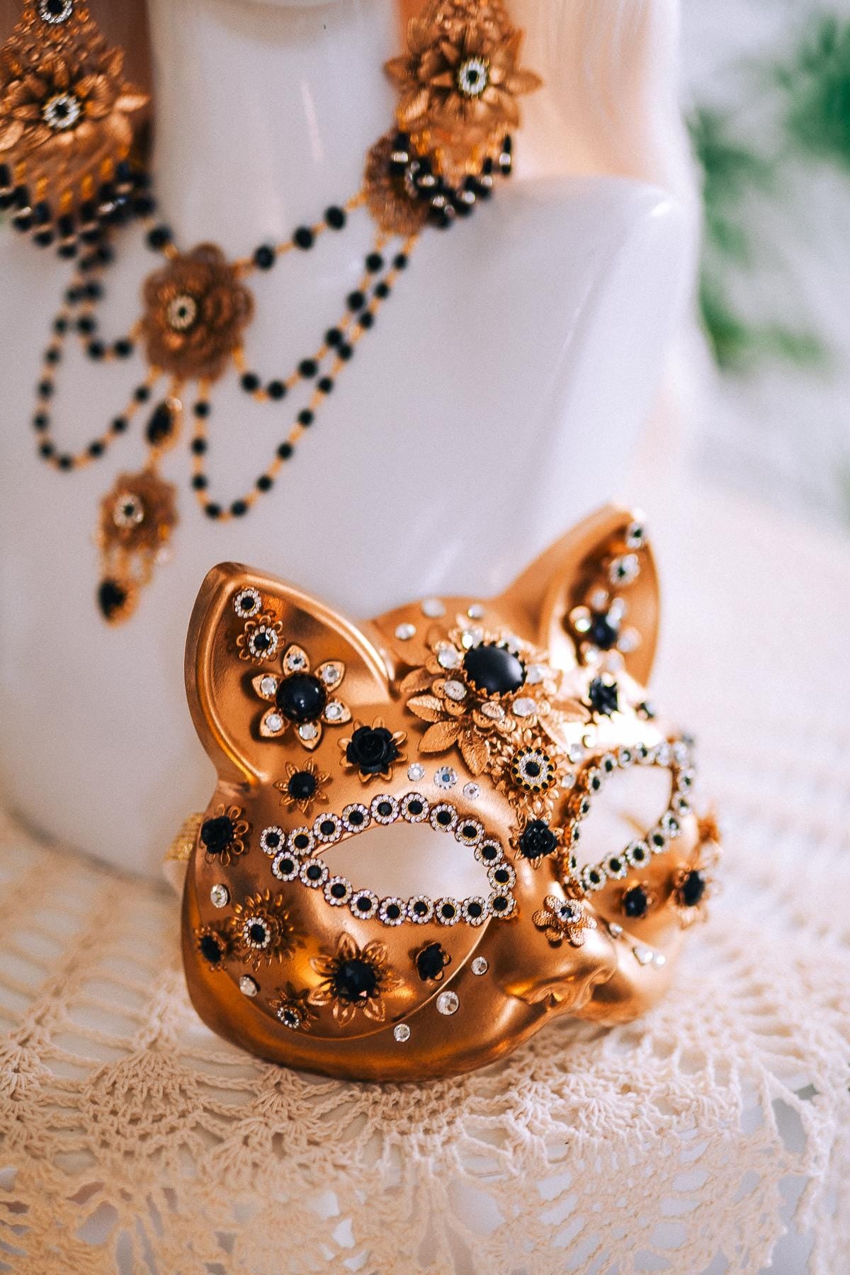Catwoman Halo Crown Masquerade Headpiece Luxury Feline Goddess Crown