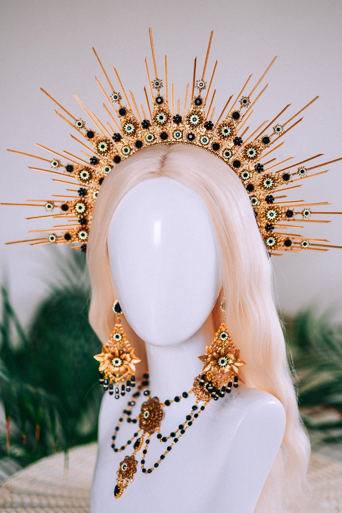 Catwoman Halo Crown Masquerade Headpiece Luxury Feline Goddess Crown