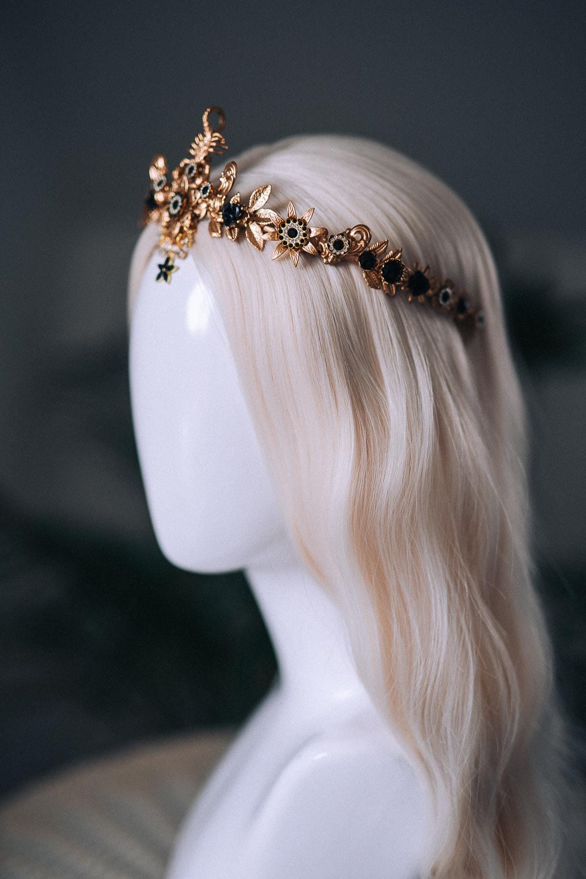 Scorpio Black Gold Tiara Zodiac Headpiece