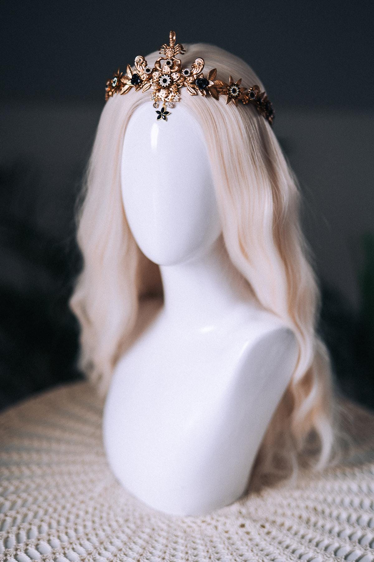Scorpio Black Gold Tiara Zodiac Headpiece