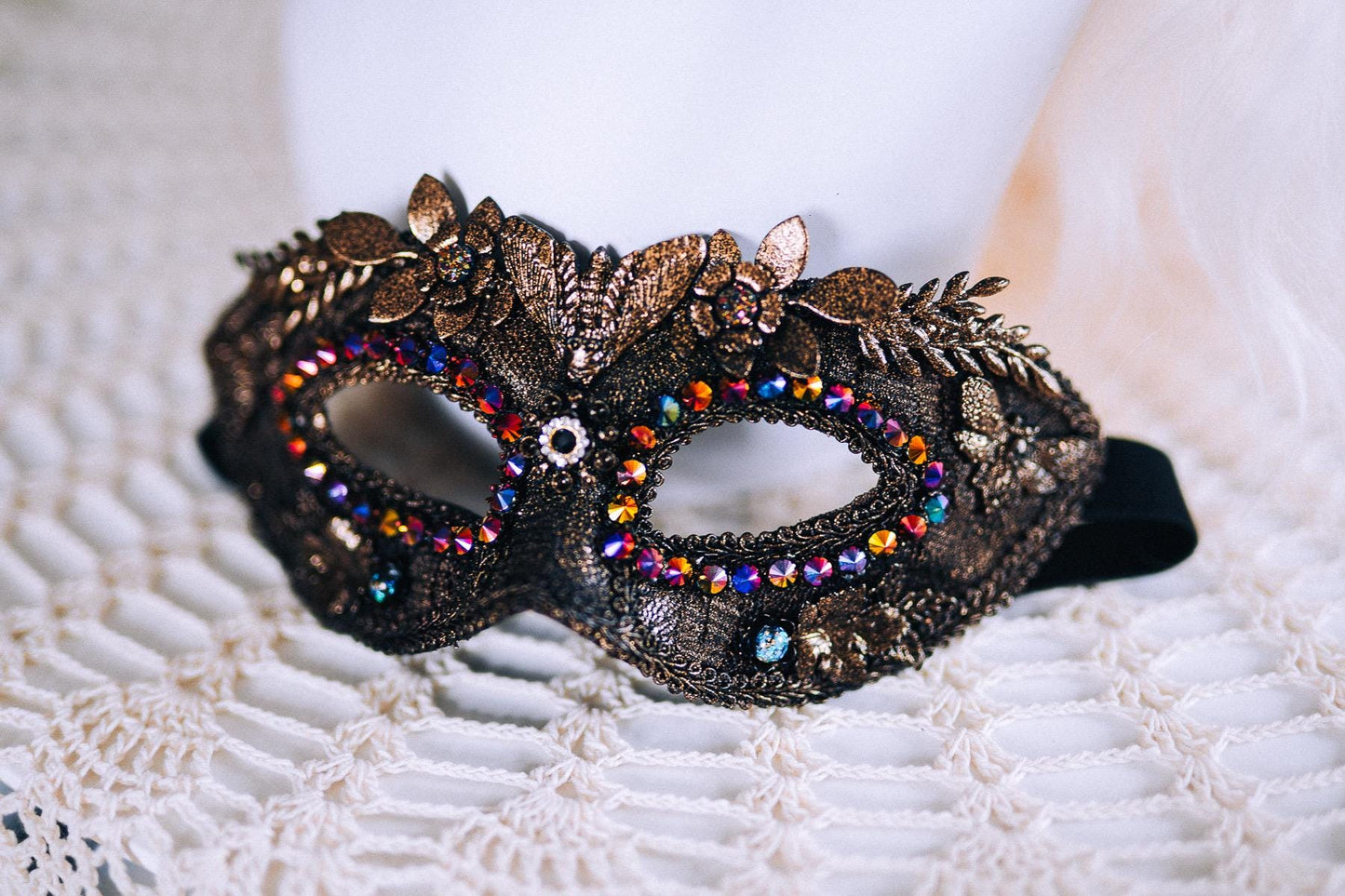 Black Gold Masquerade Mask For Men