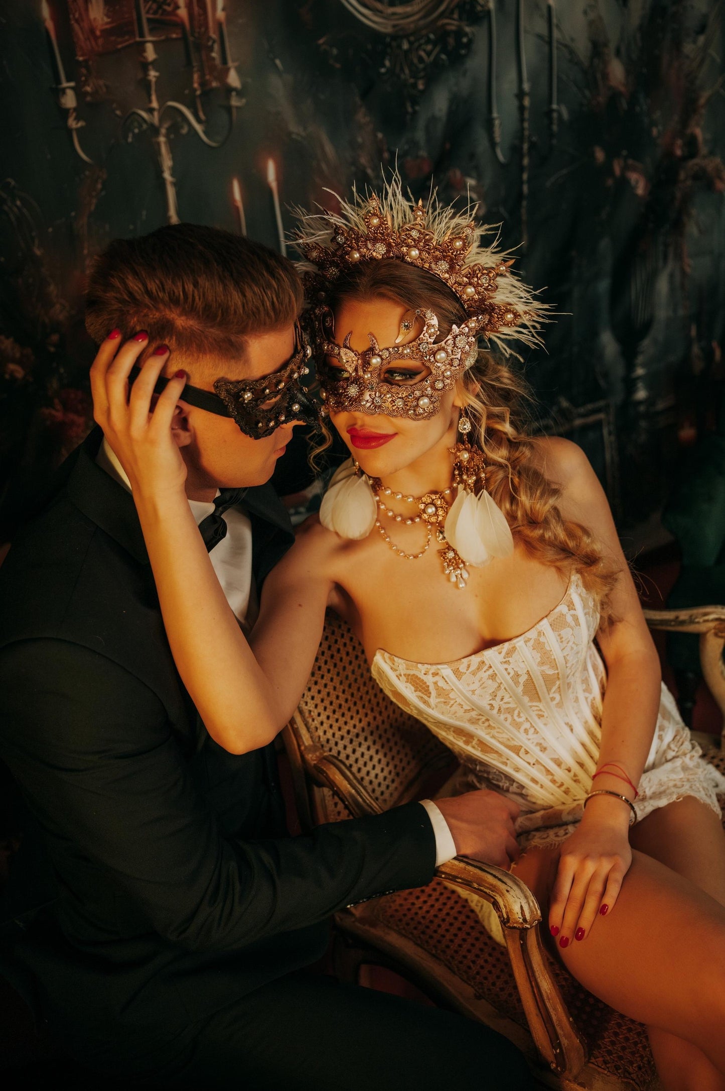 White Swan Masquerade Mask For Women