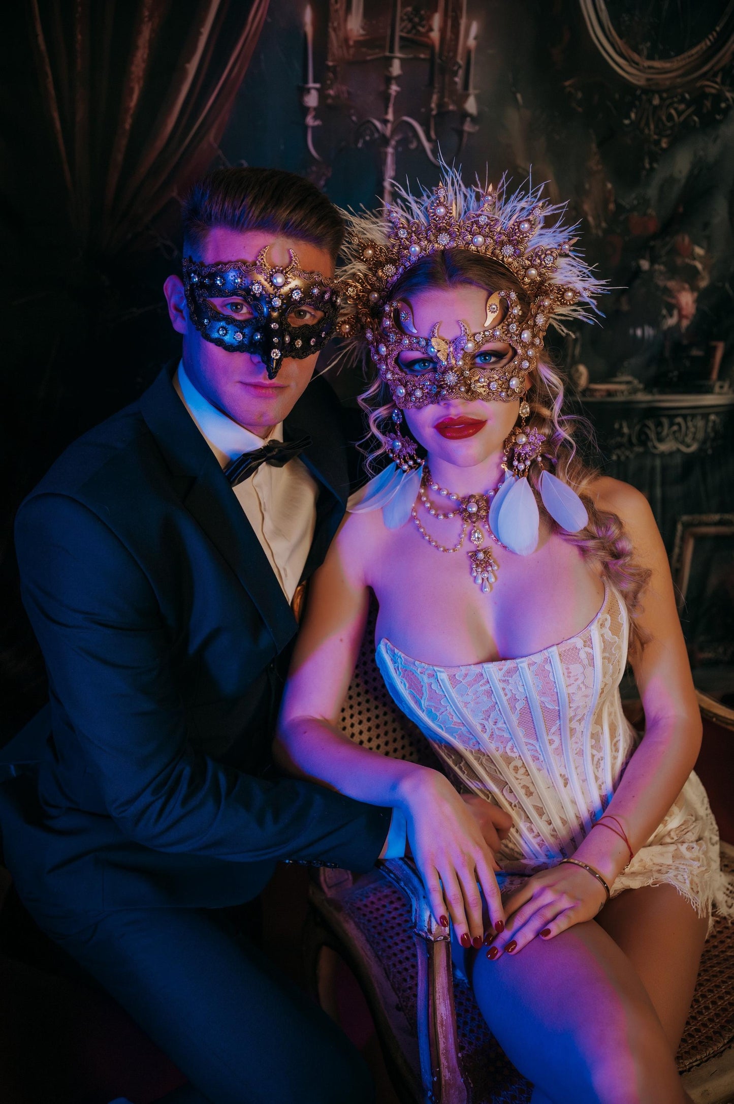 Black Raven Masquerade Mask For Men