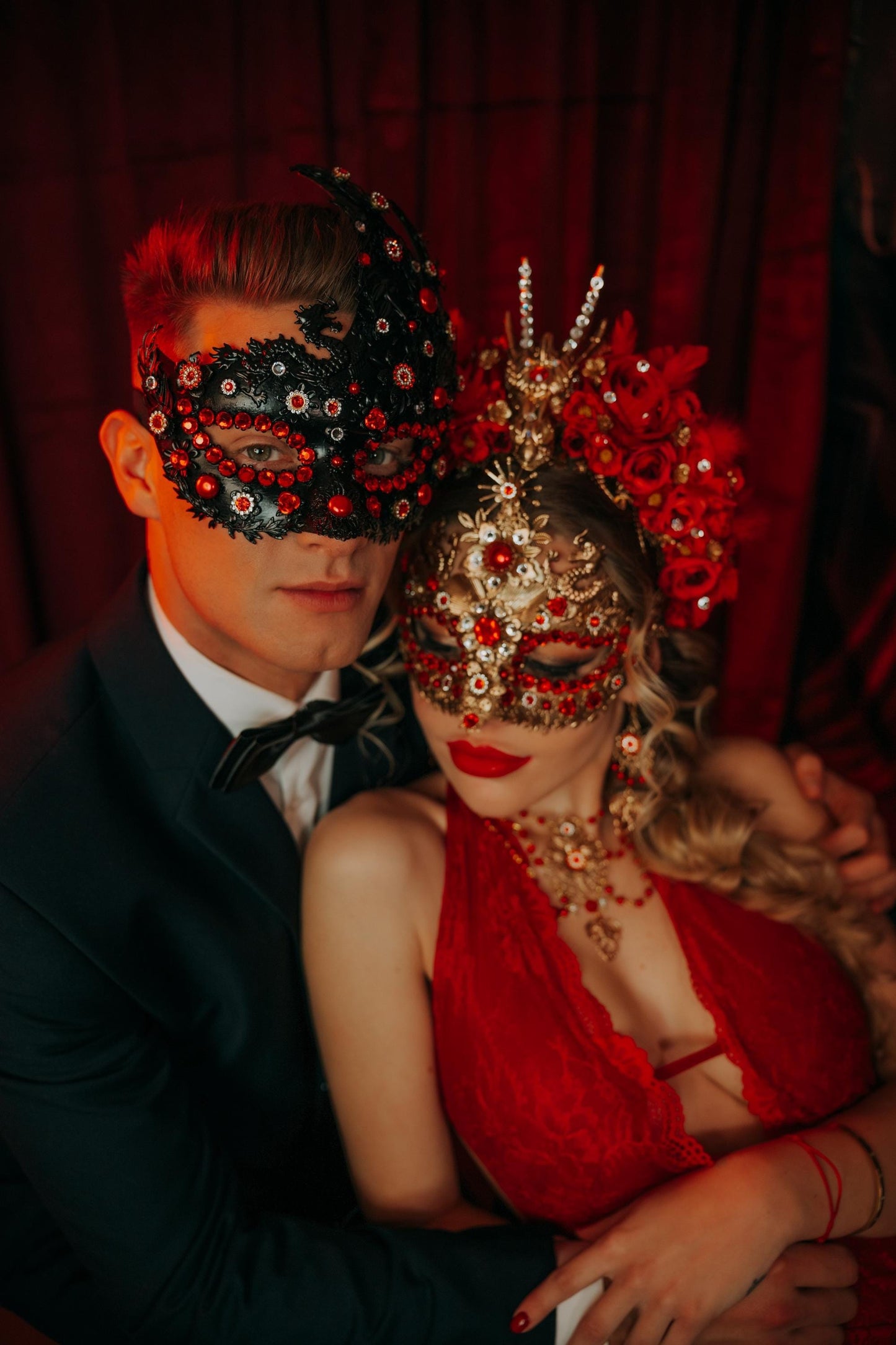 Red Dragon Empress Masquerade Mask