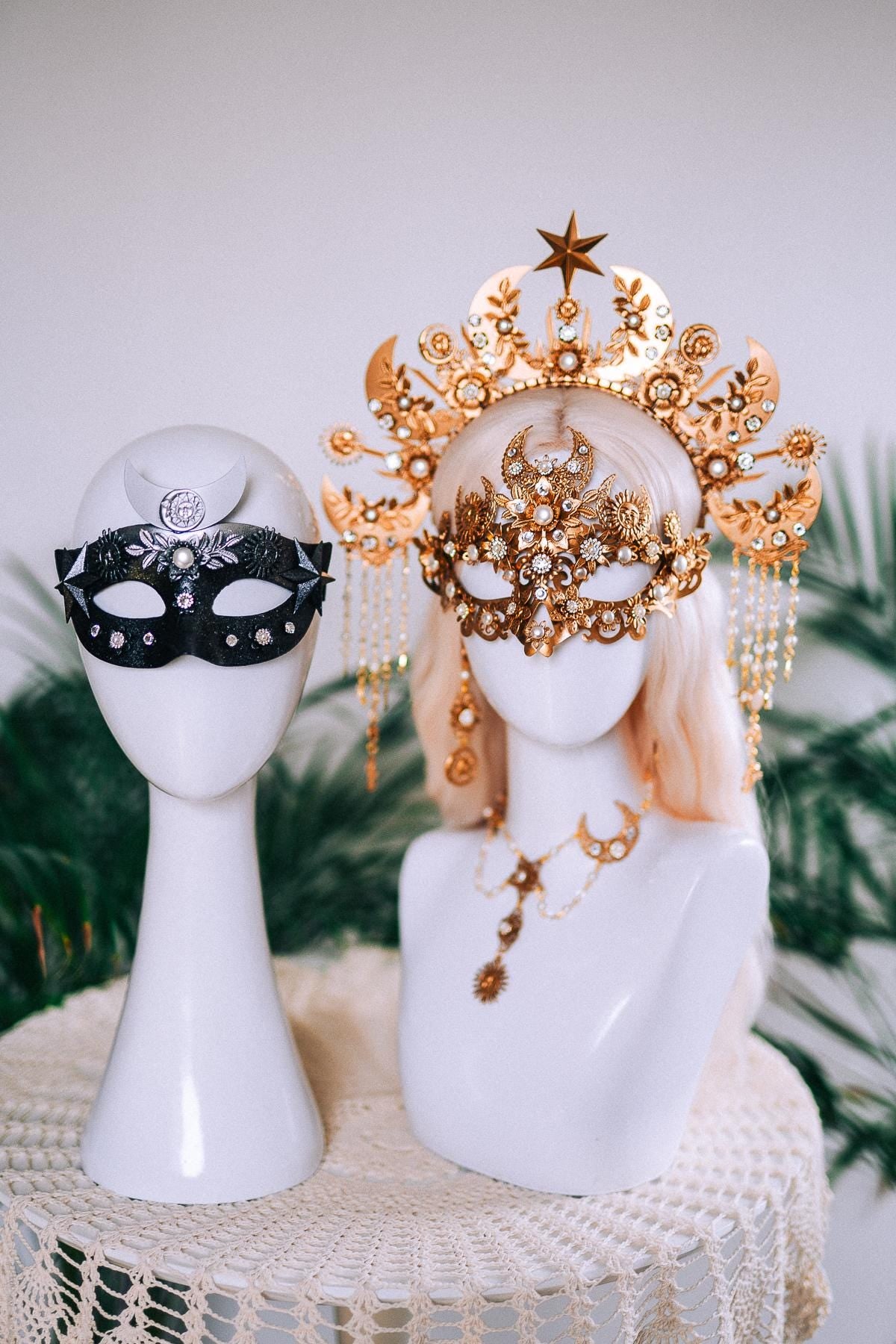 Moon Child Celestial Halo Crown Goddess Headpiece Lunar Sun Star Bridal Headdress
