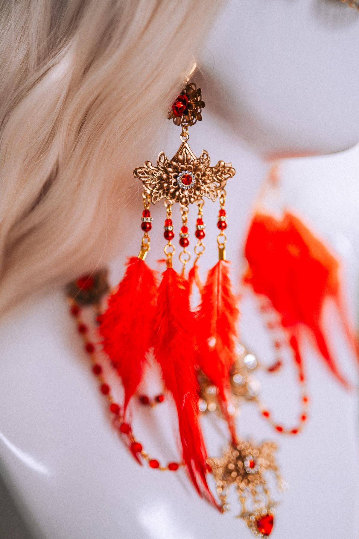 Crimson Baroque Masquerade Mask For Men