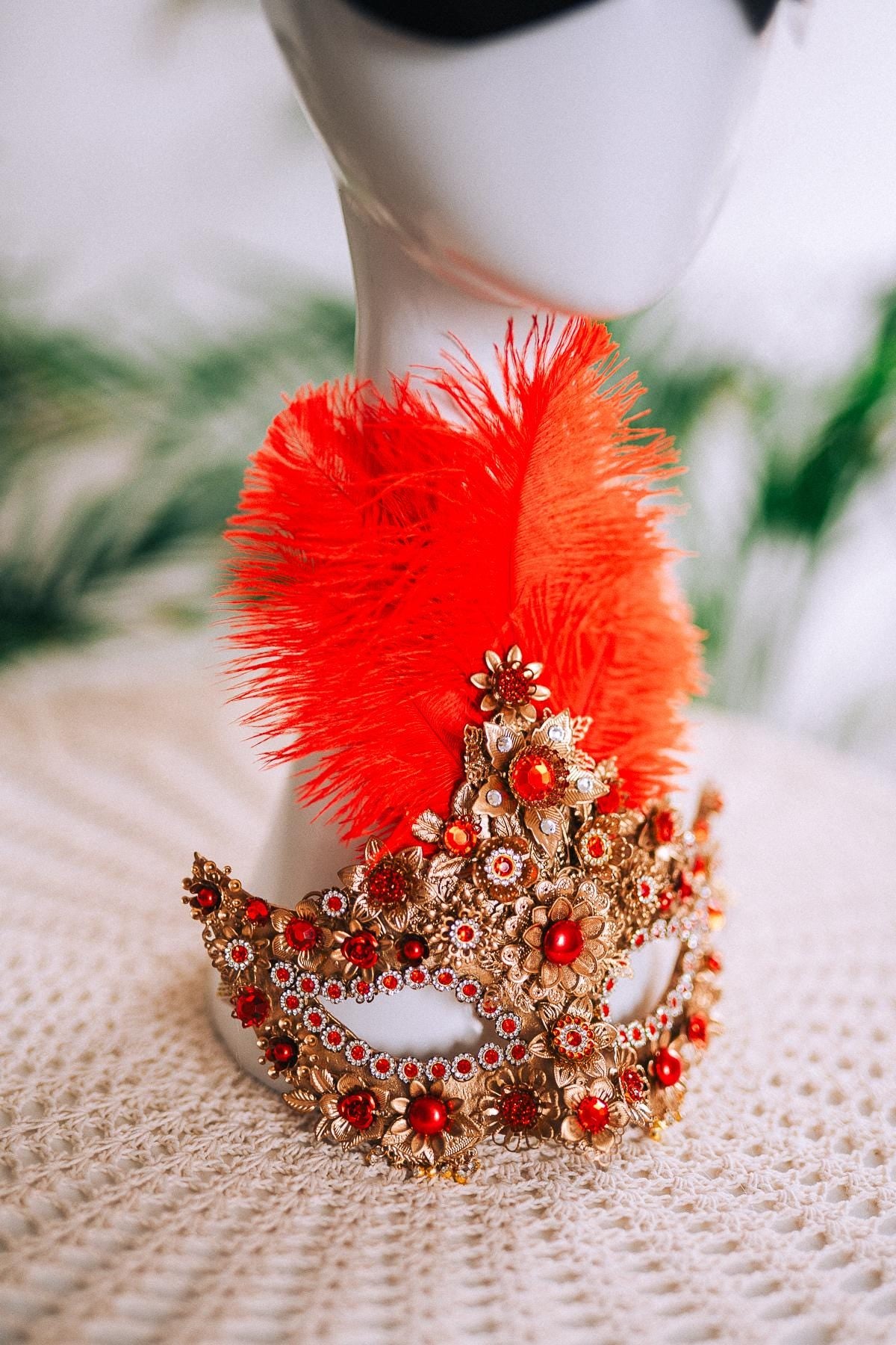 Crimson Baroque Masquerade Necklace