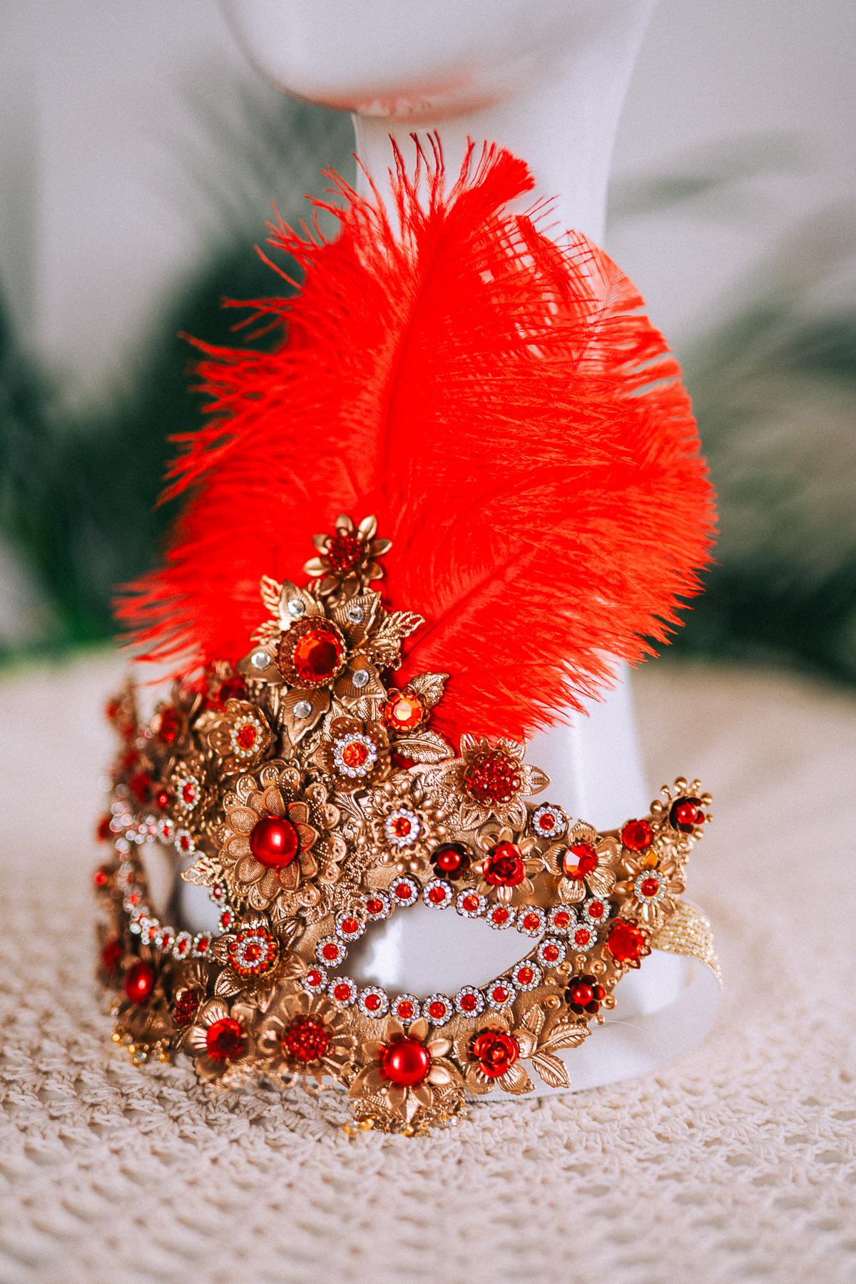 Crimson Baroque Masquerade Halo Crown