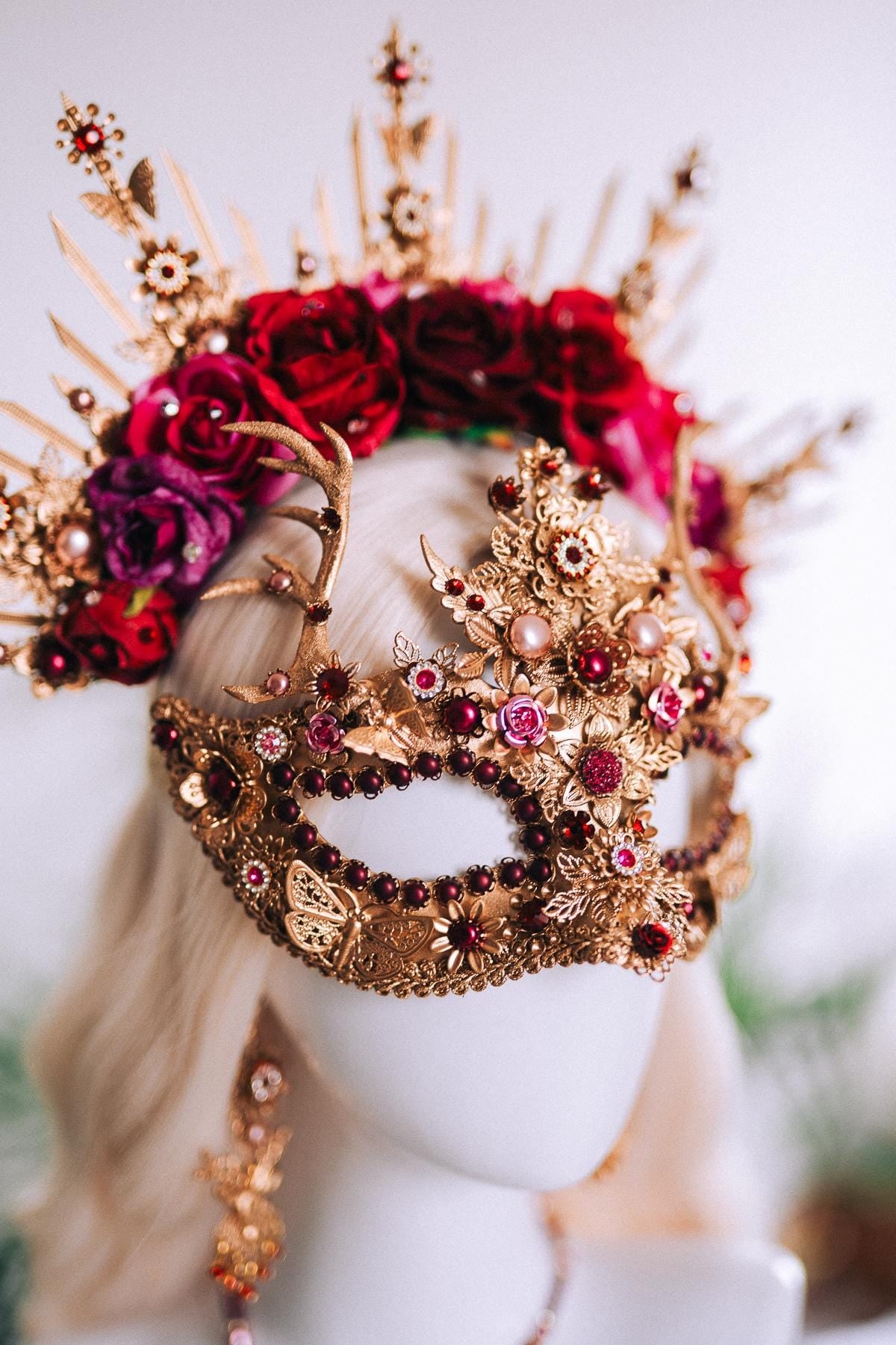 Deer Antlers Masquerade Mask For Men
