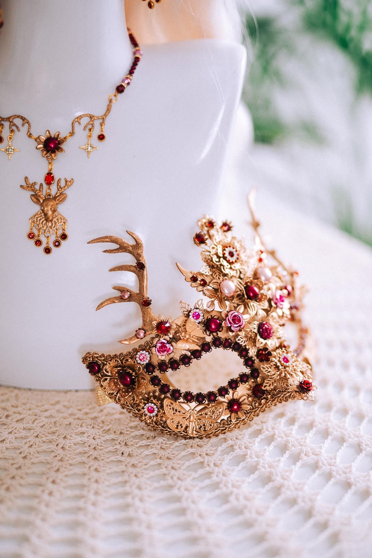 Deer Antlers Masquerade Mask For Women