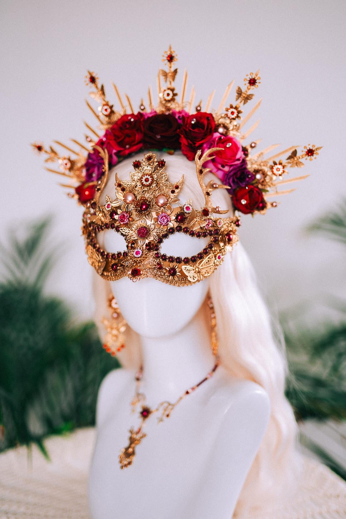 Sacred Deer Rose Halo Crown