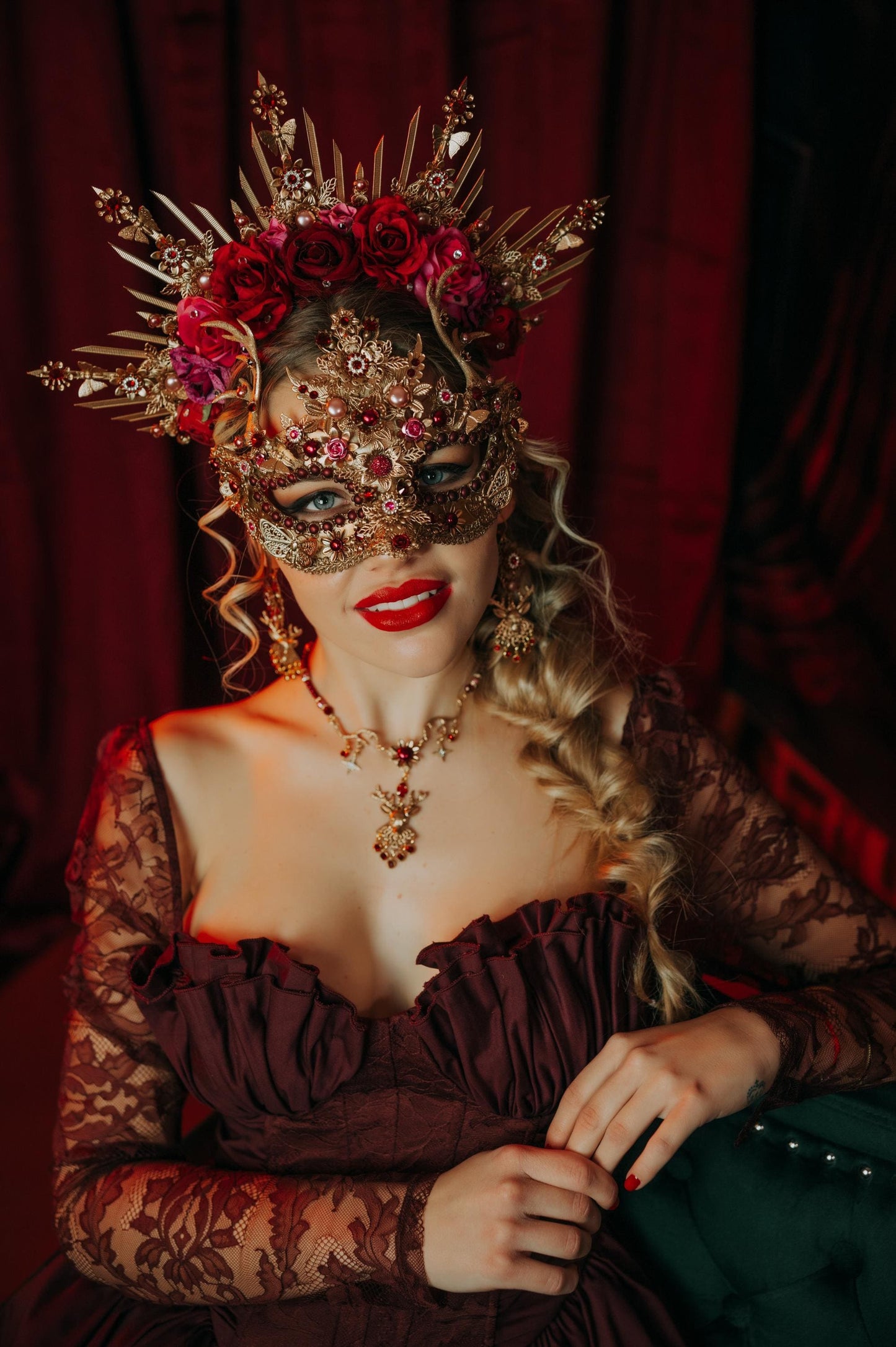 Sacred Deer Rose Halo Crown