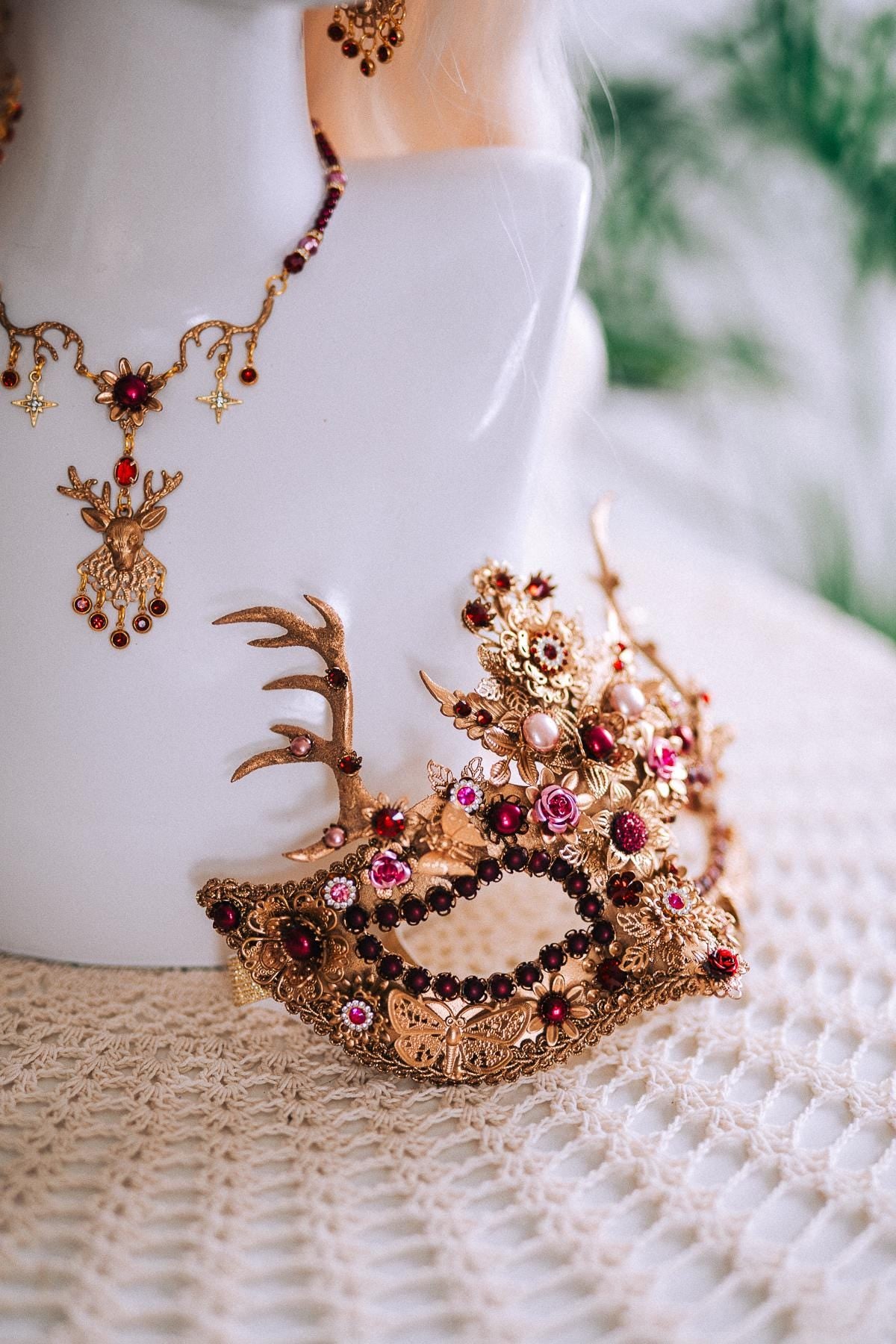 Sacred Deer Masquerade Necklace