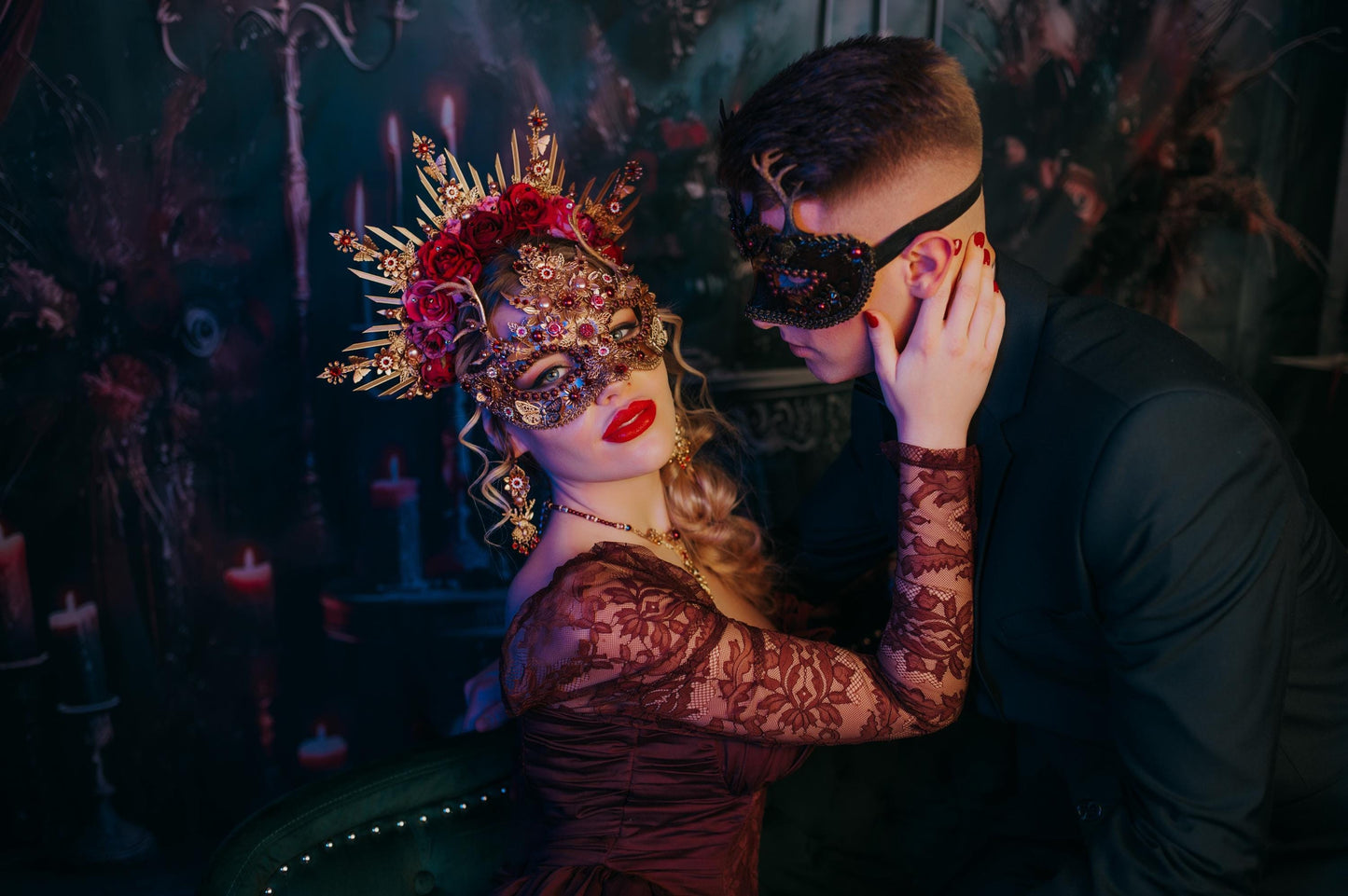 Deer Antlers Masquerade Mask For Women