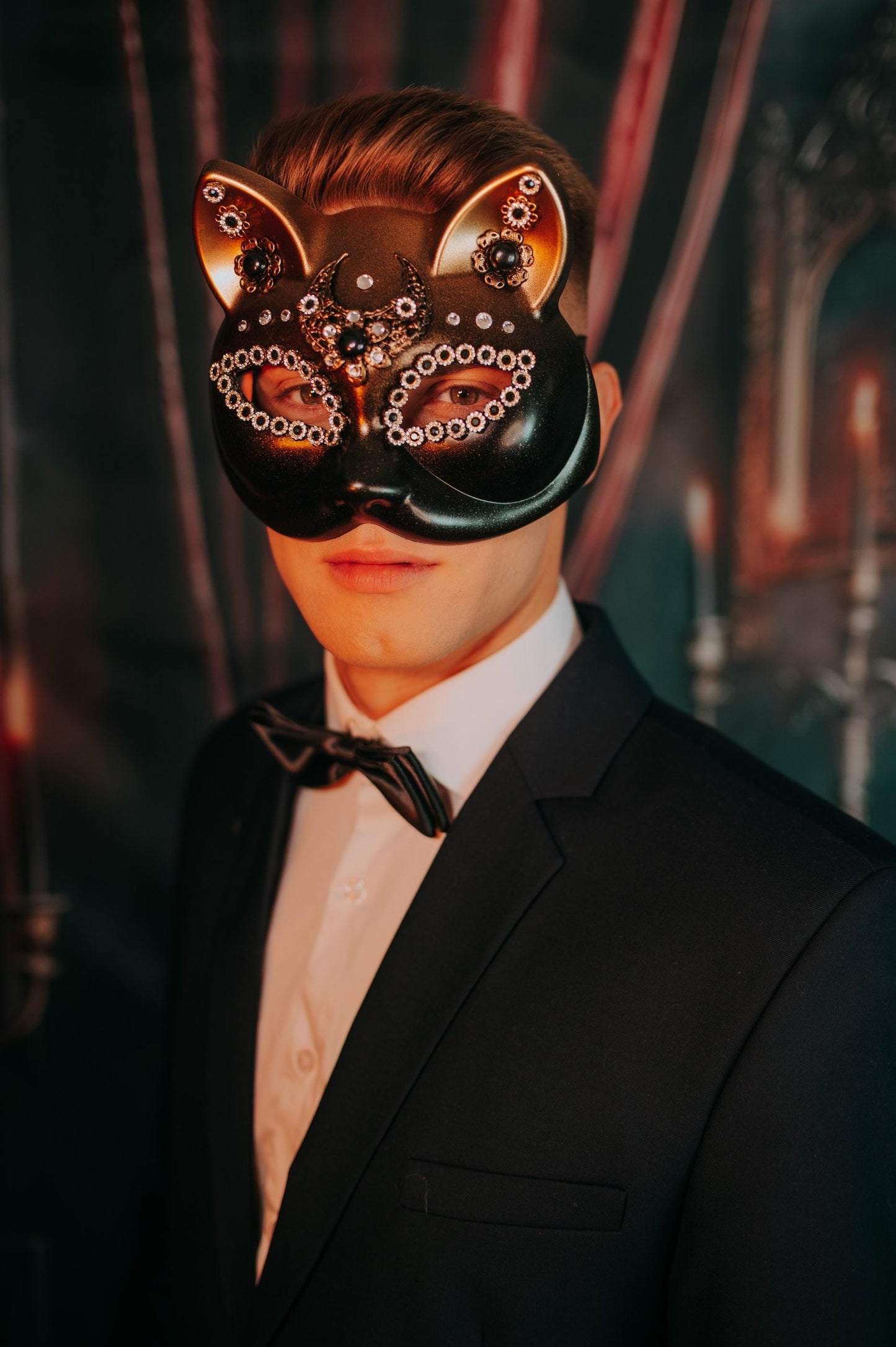 Catwoman Halo Crown Masquerade Headpiece Luxury Feline Goddess Crown