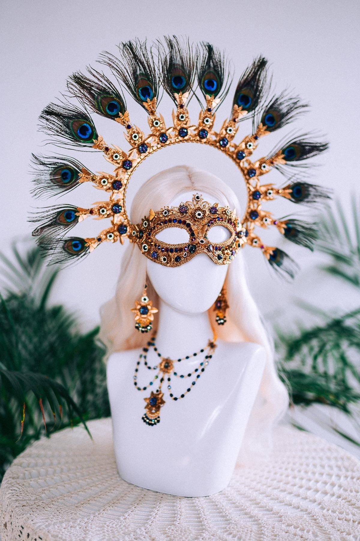 Peacock Masquerade Mask For Women