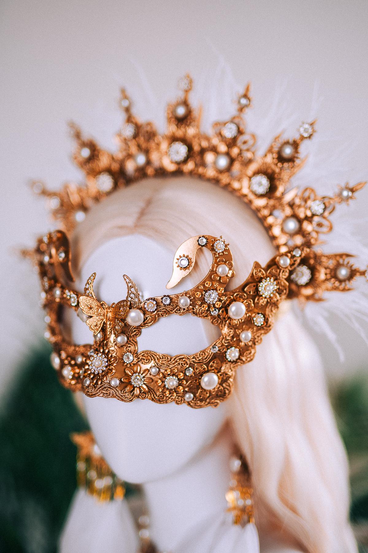 White Swan Masquerade Mask For Women