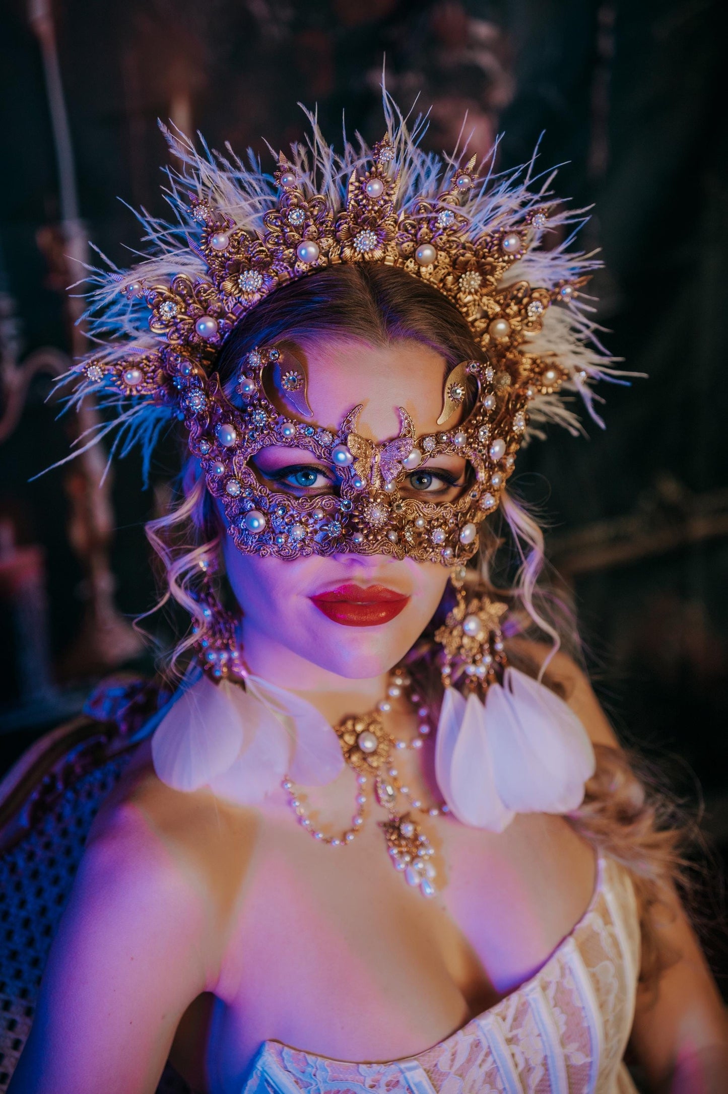 White Swan Masquerade Necklace