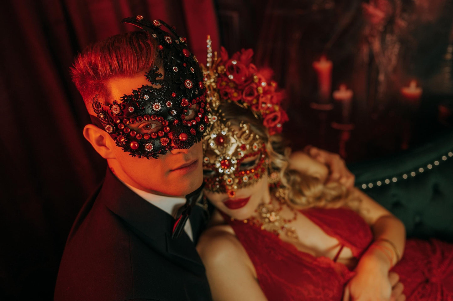 Red Dragon Masquerade Necklace