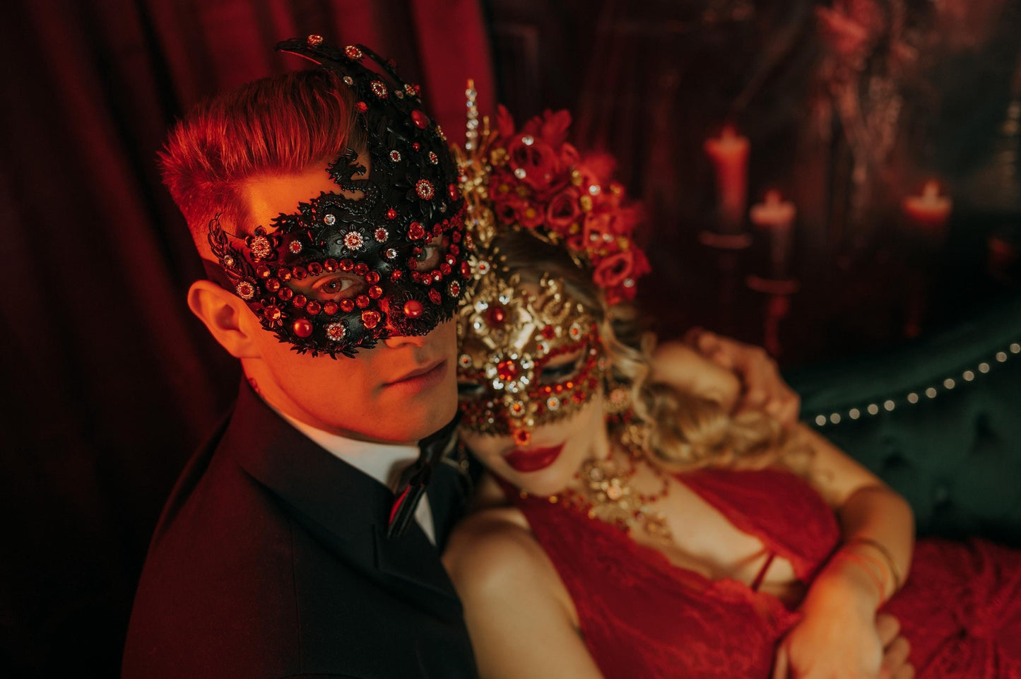 Red Dragon Empress Masquerade Mask
