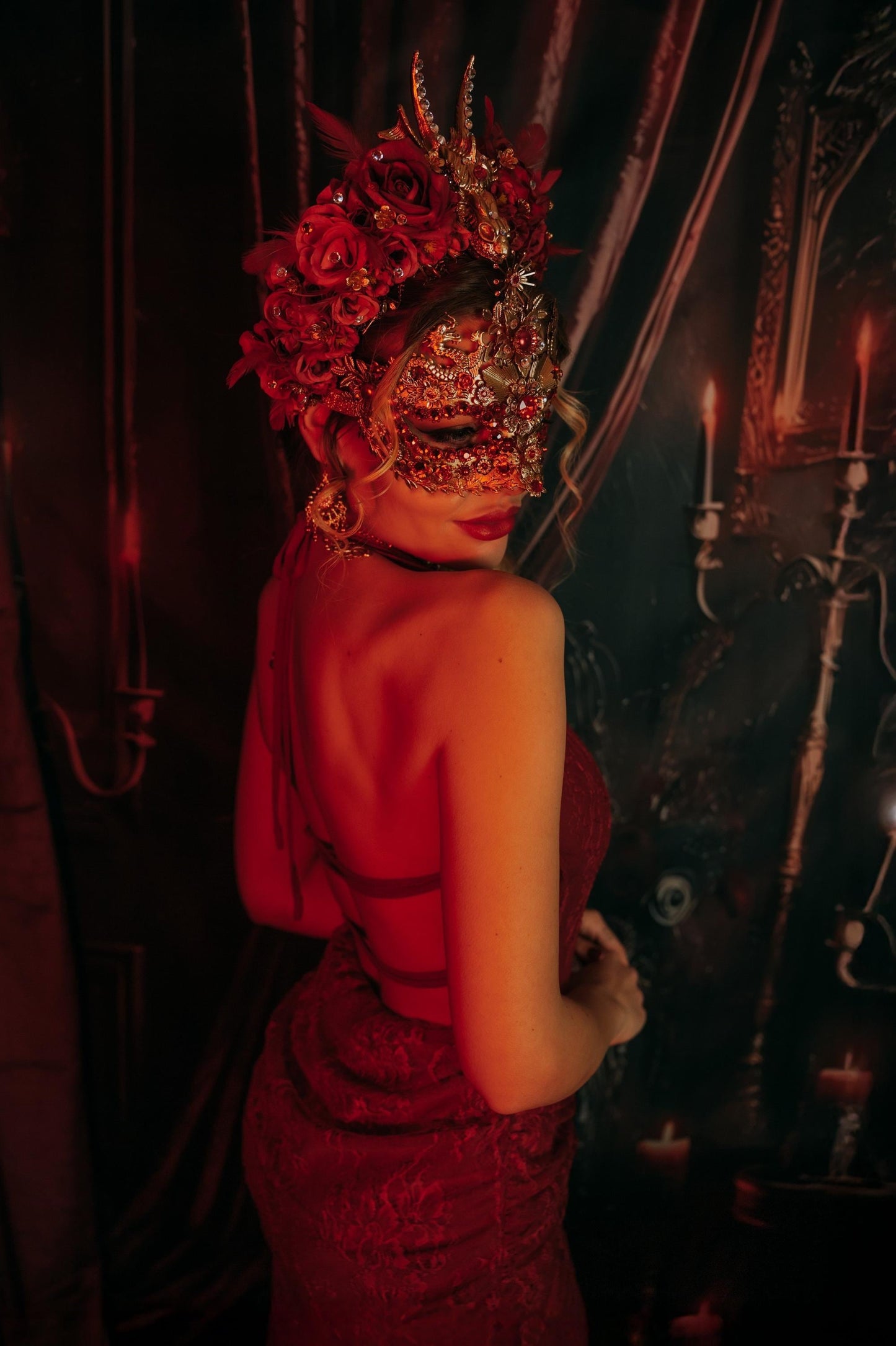 Black Dragon King Masquerade Mask