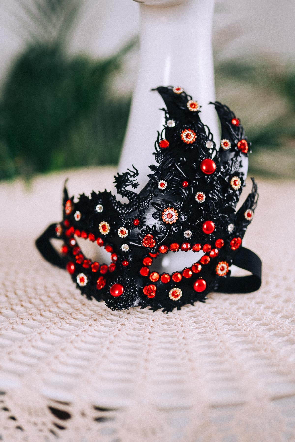 Red Dragon Empress Masquerade Mask