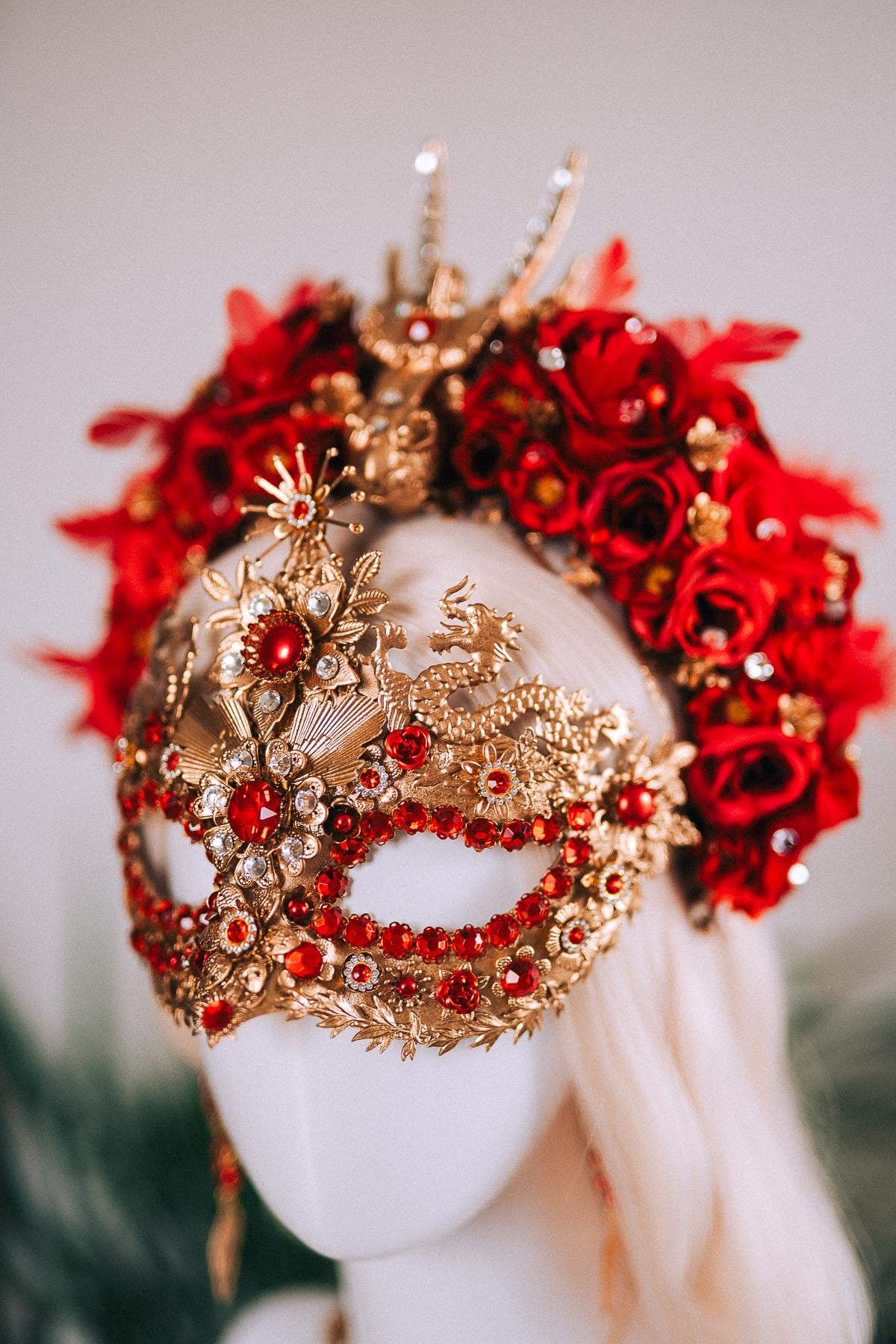 Black Dragon King Masquerade Mask