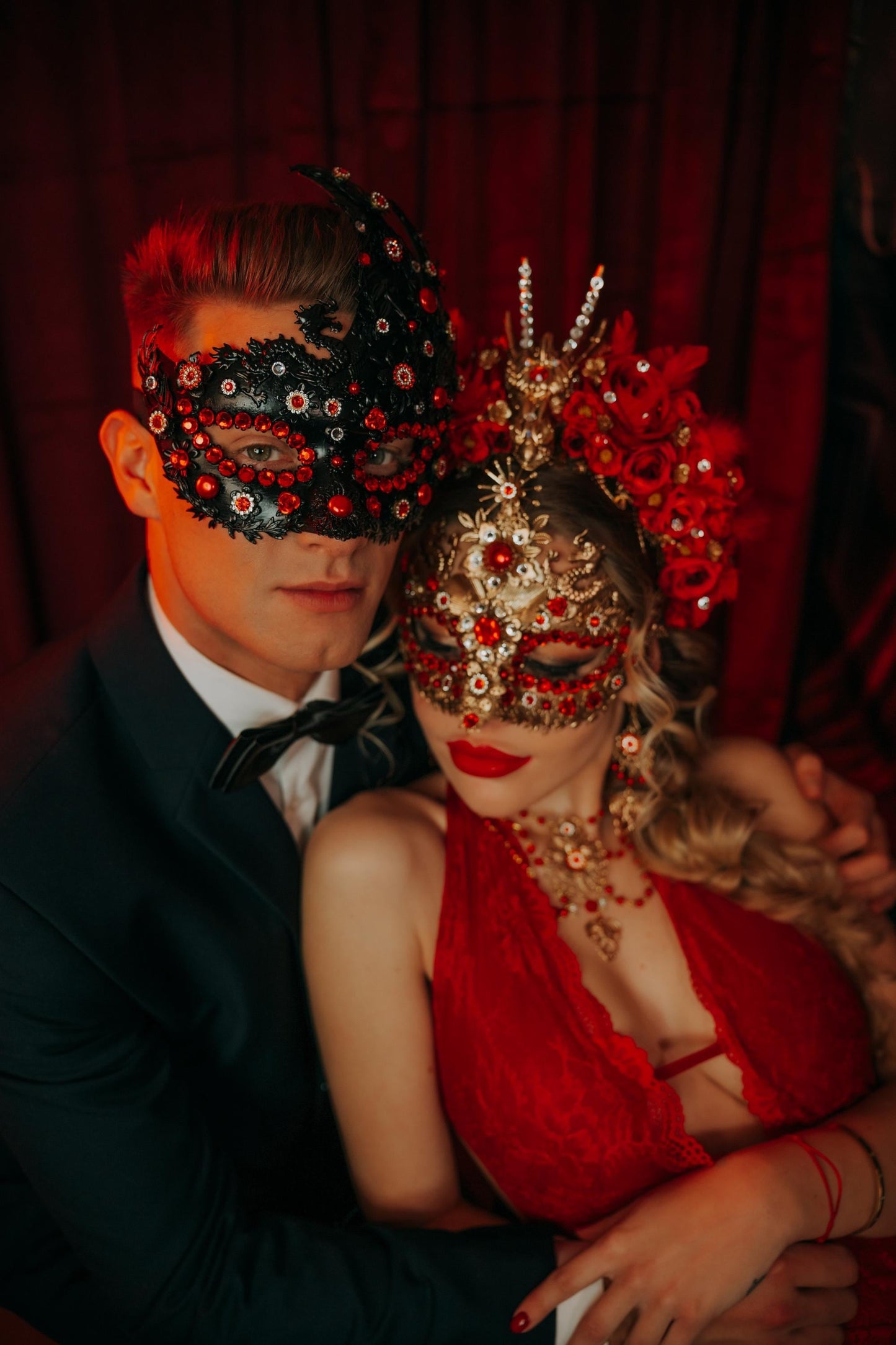 Red Dragon Masquerade Necklace