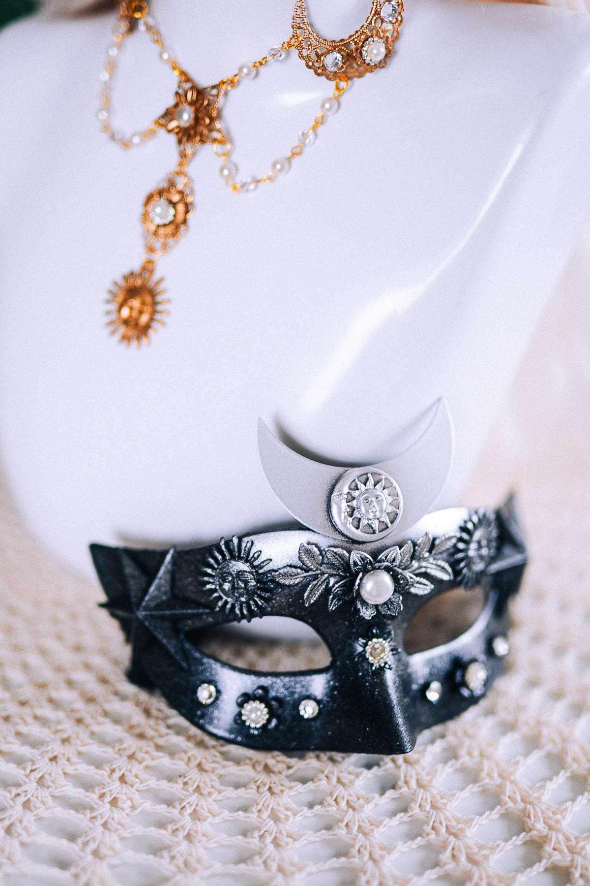 Moon Child Lunar King Masquerade Mask Celestial Men Headpiece
