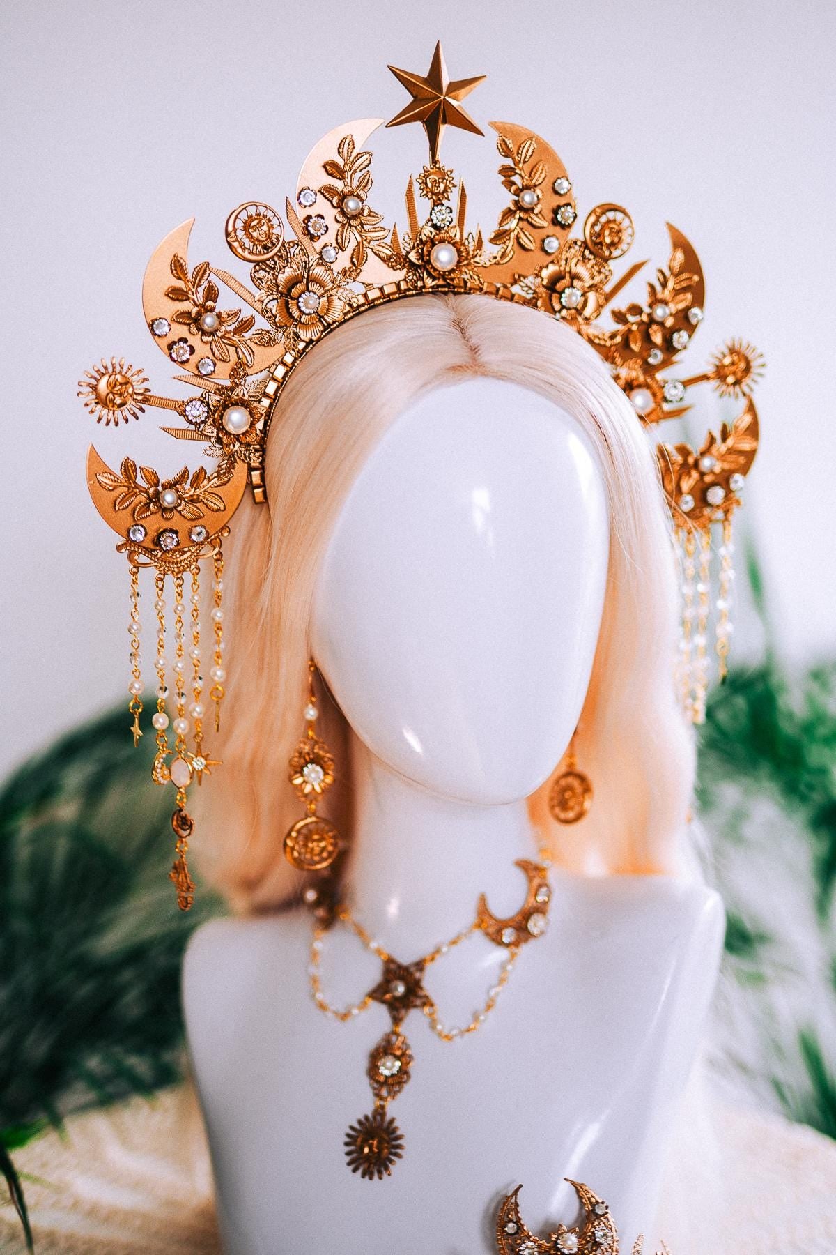Moon Child Celestial Necklace Lunar Sun Talisman Jewelry